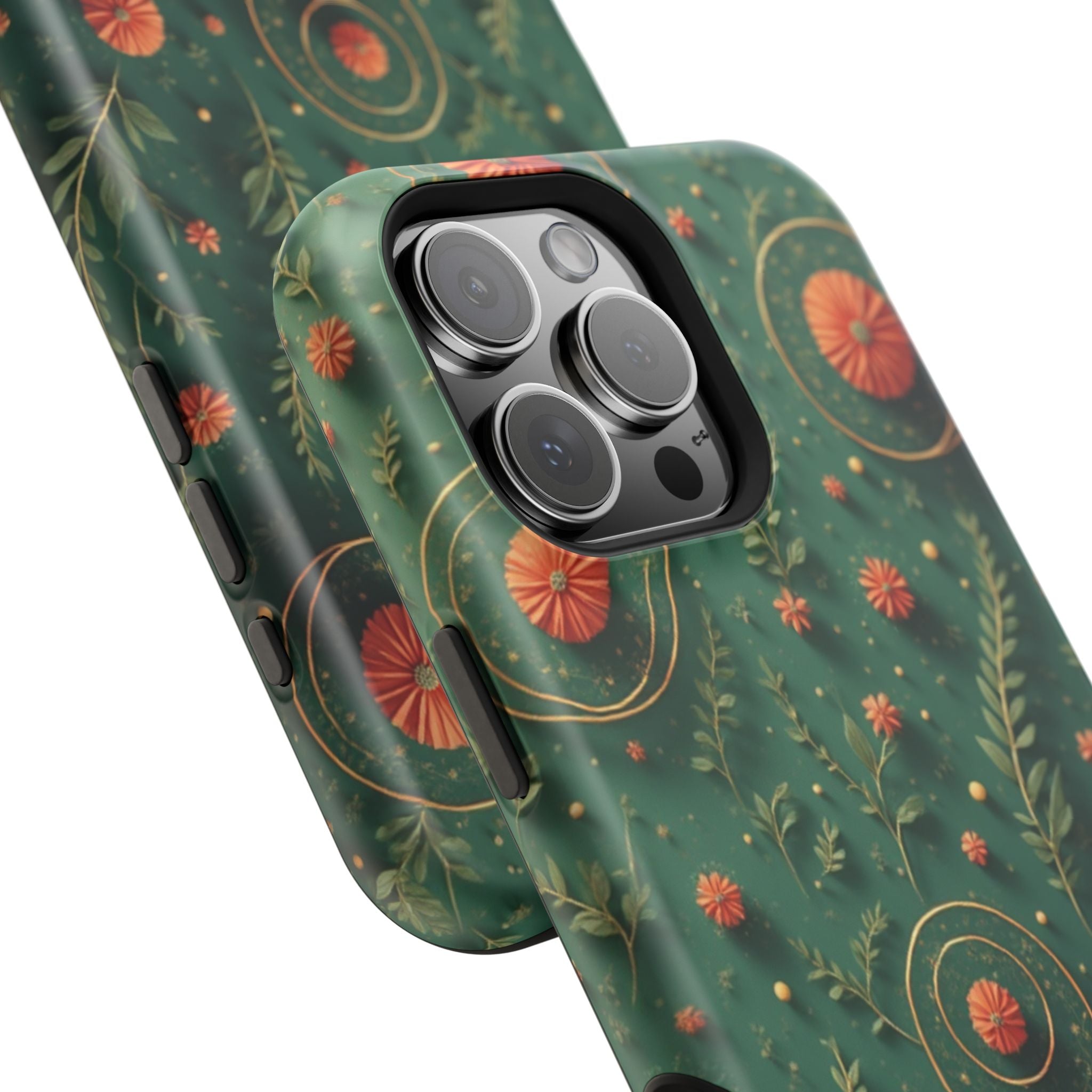 Floral Green Magnetic Impact Phone Case — Protective Botanical Design