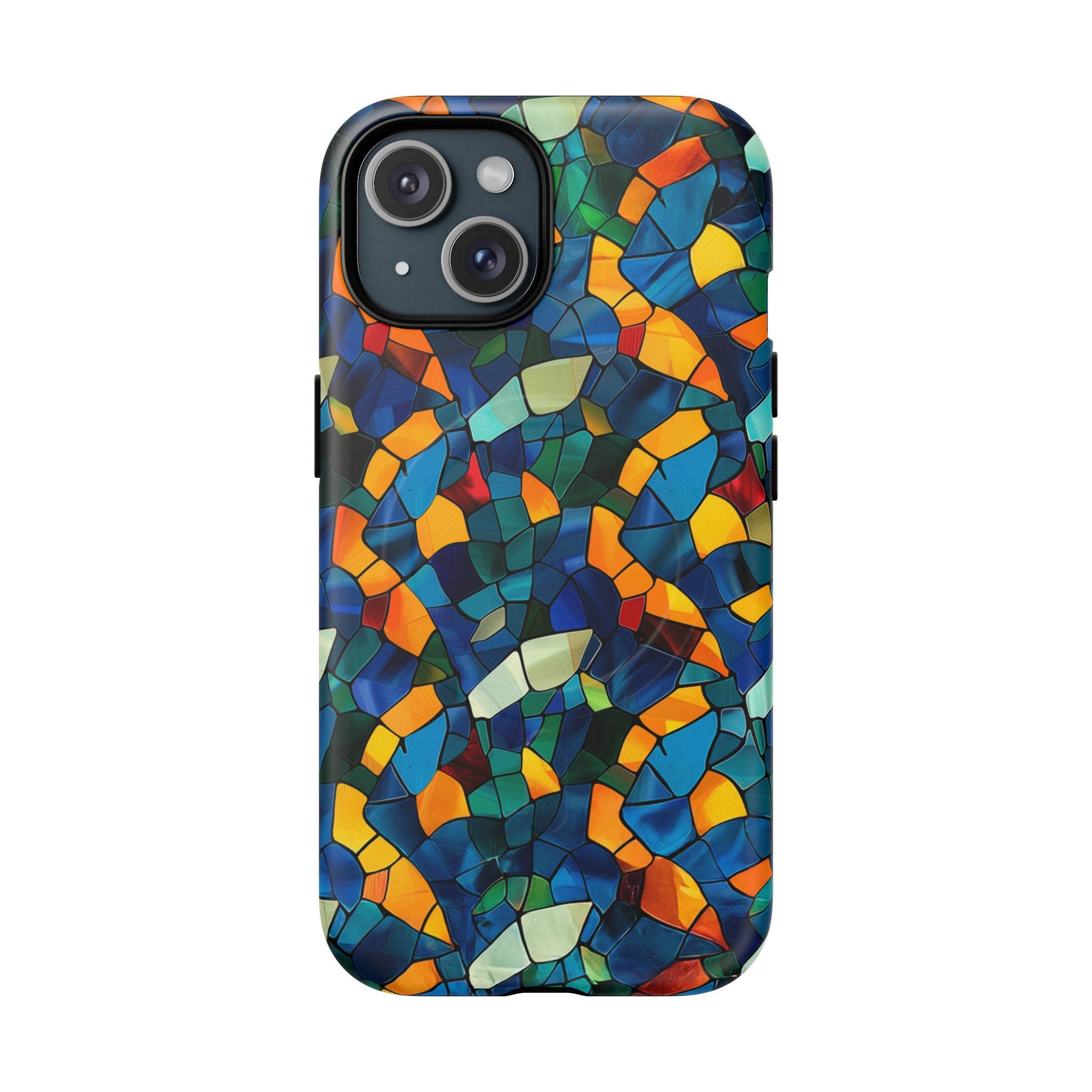 Stained Glass Mosaic Tough Magnetic Phone Case — Vibrant Abstract Protective Cover