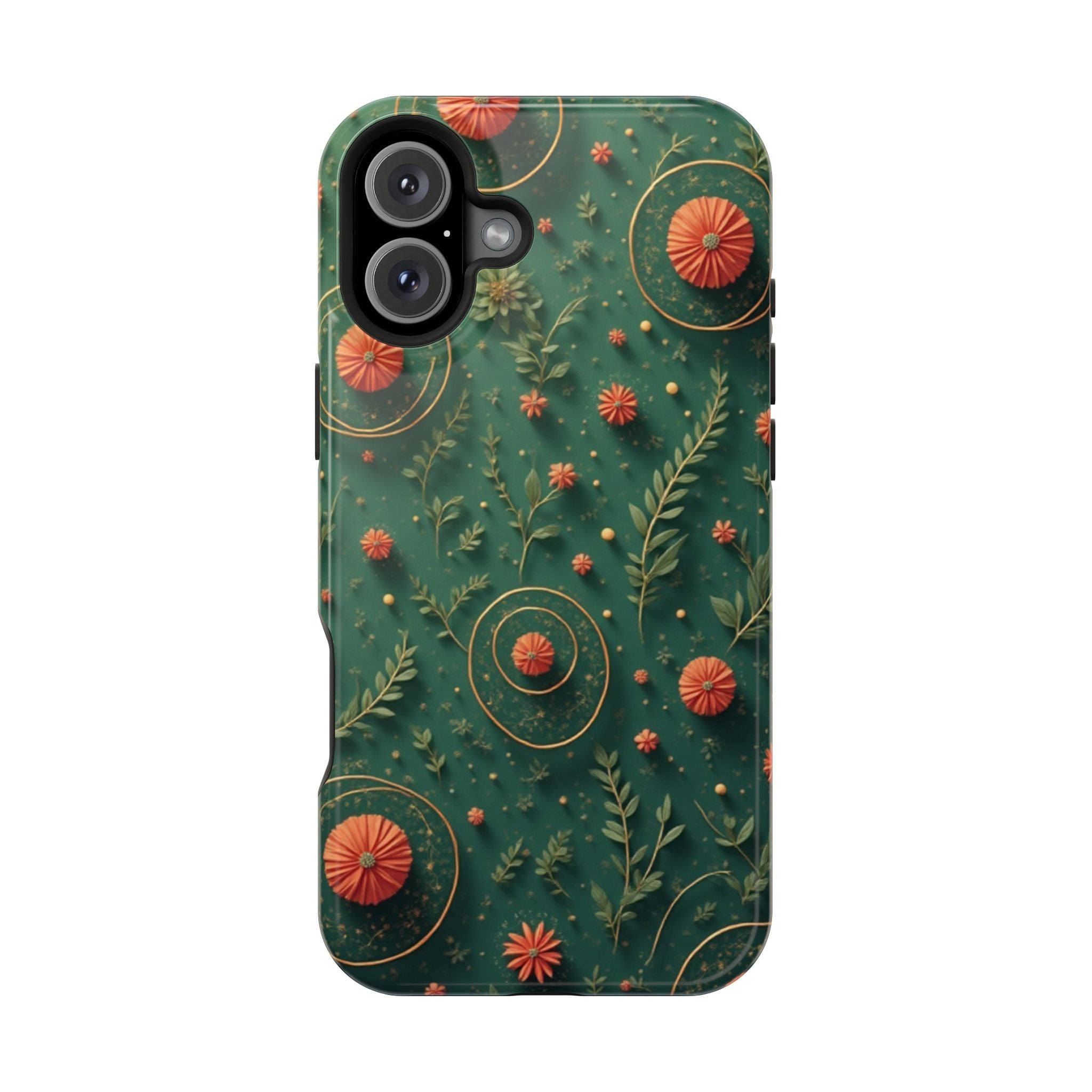 Floral Green Magnetic Impact Phone Case — Protective Botanical Design