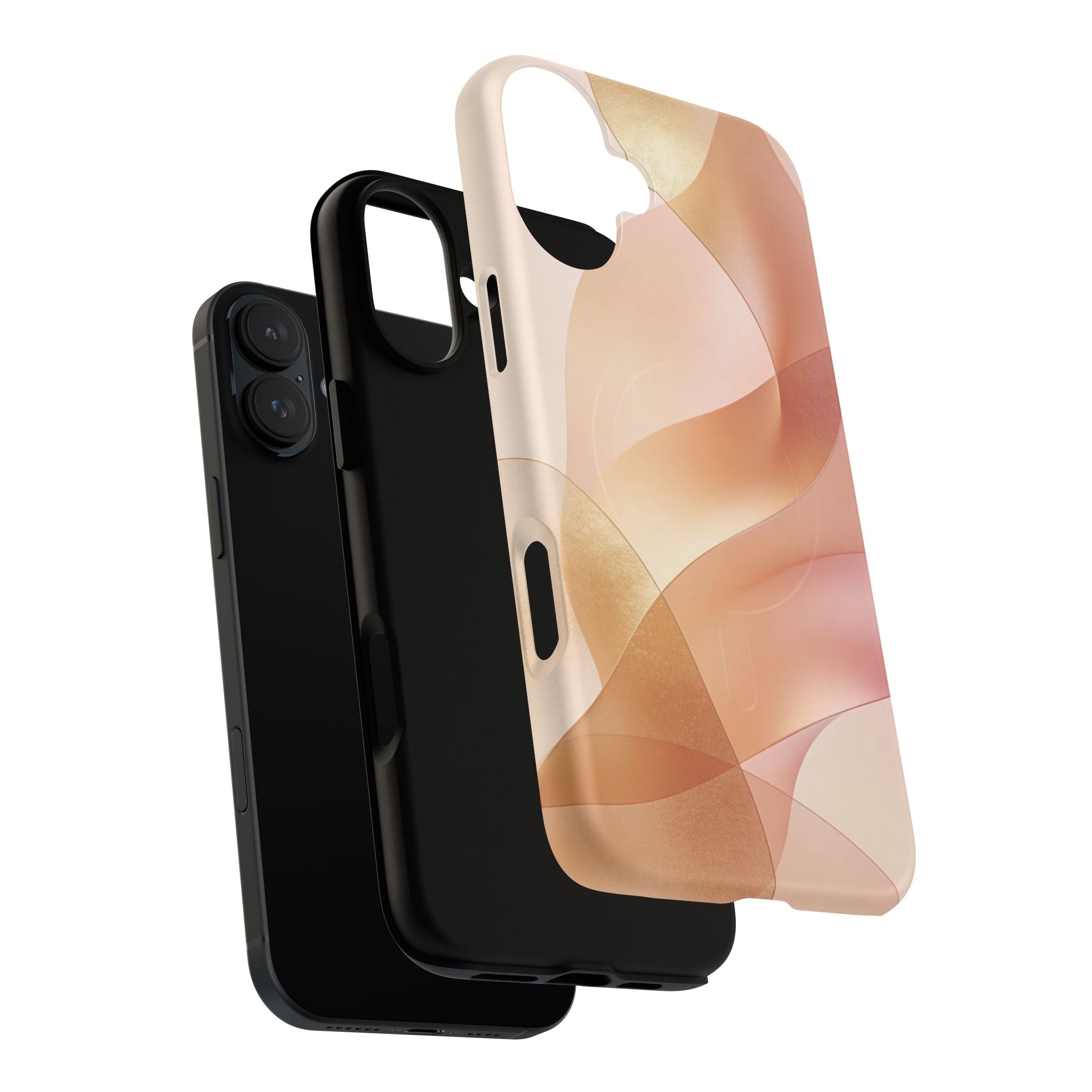 Magnetic Tough Phone Case — Abstract Peach Wave Armor