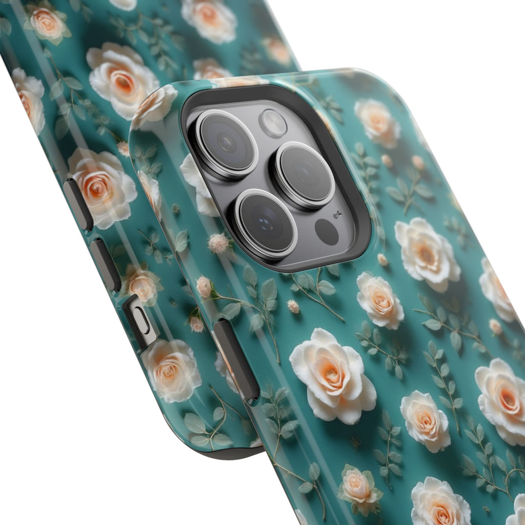 Floral Rose Pattern Magnetic Impact-Resistant Phone Case