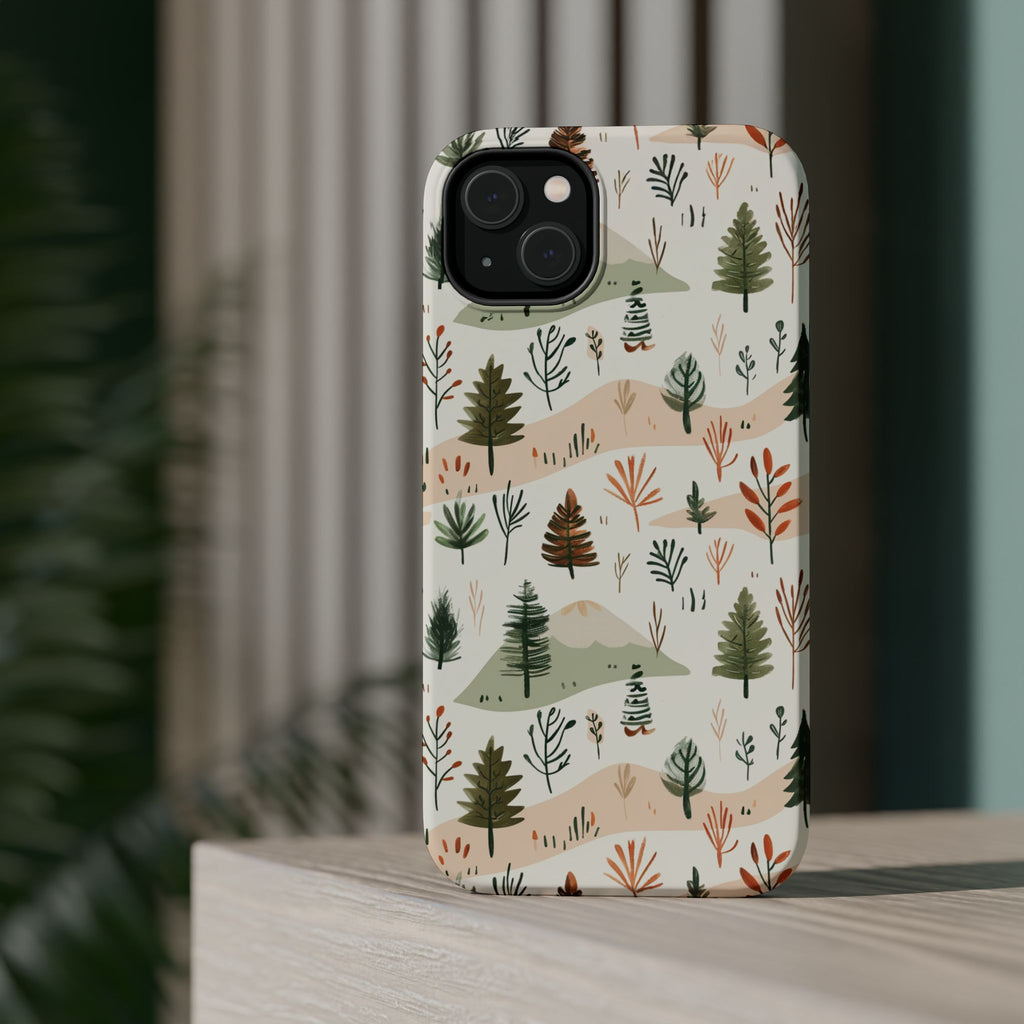 Magnetic Impact-Resistant Phone Case — Woodland Trees Pattern