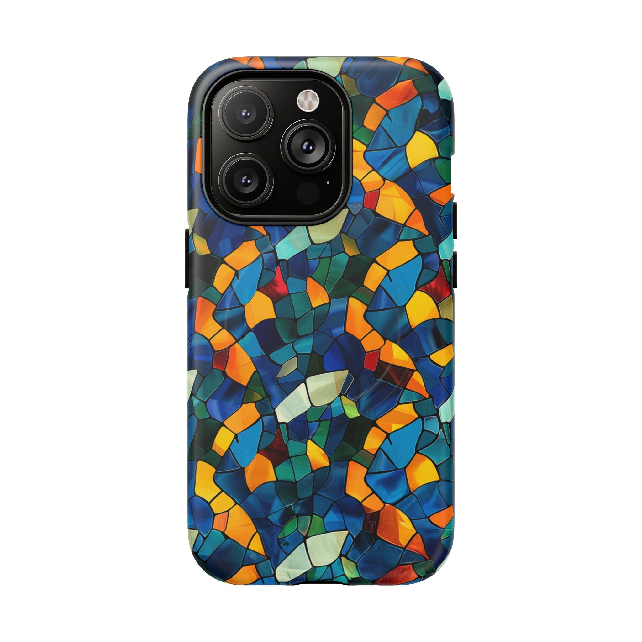 Stained Glass Mosaic Tough Magnetic Phone Case — Vibrant Abstract Protective Cover
