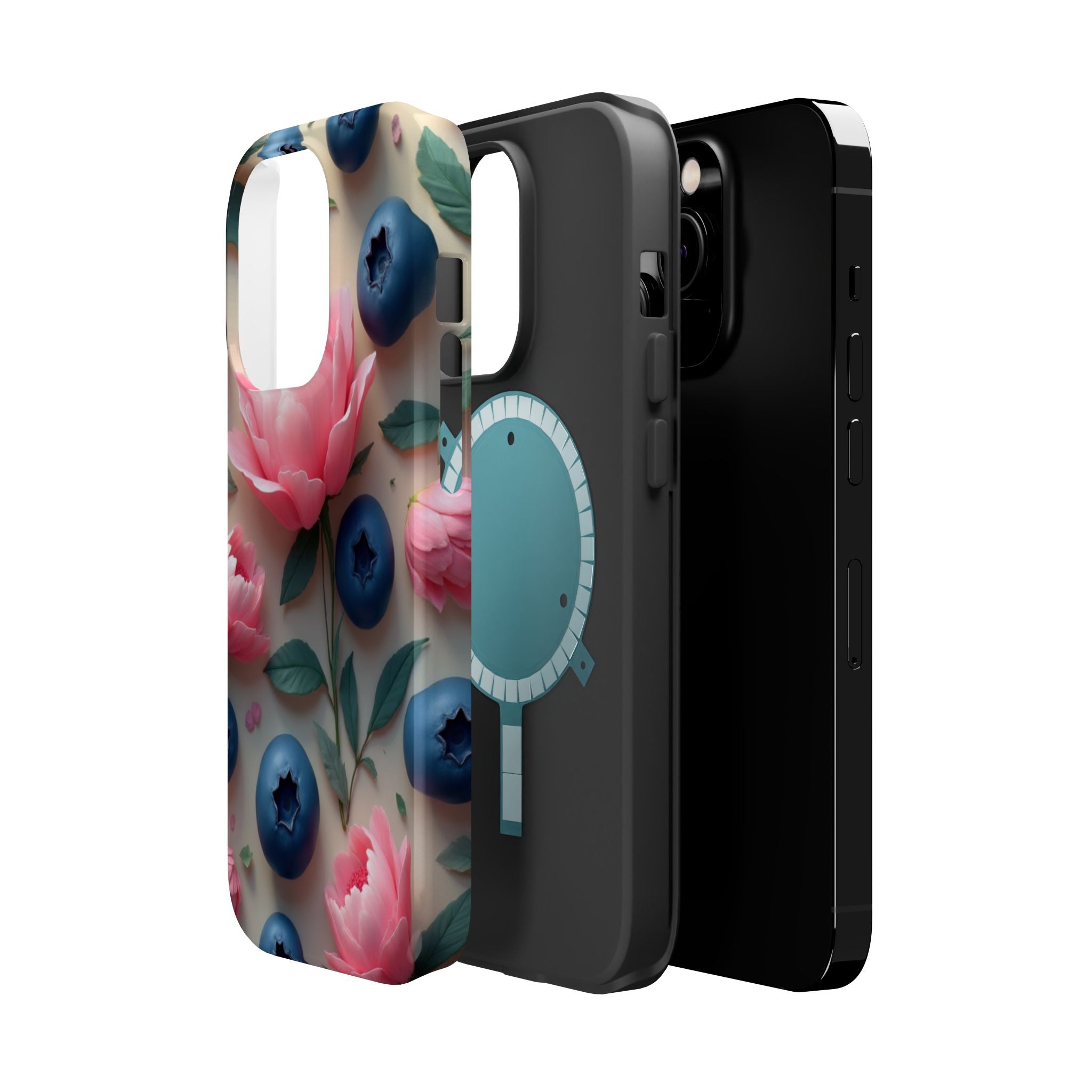Floral Blueberry Phone Case — Magnetic Impact-Resistant