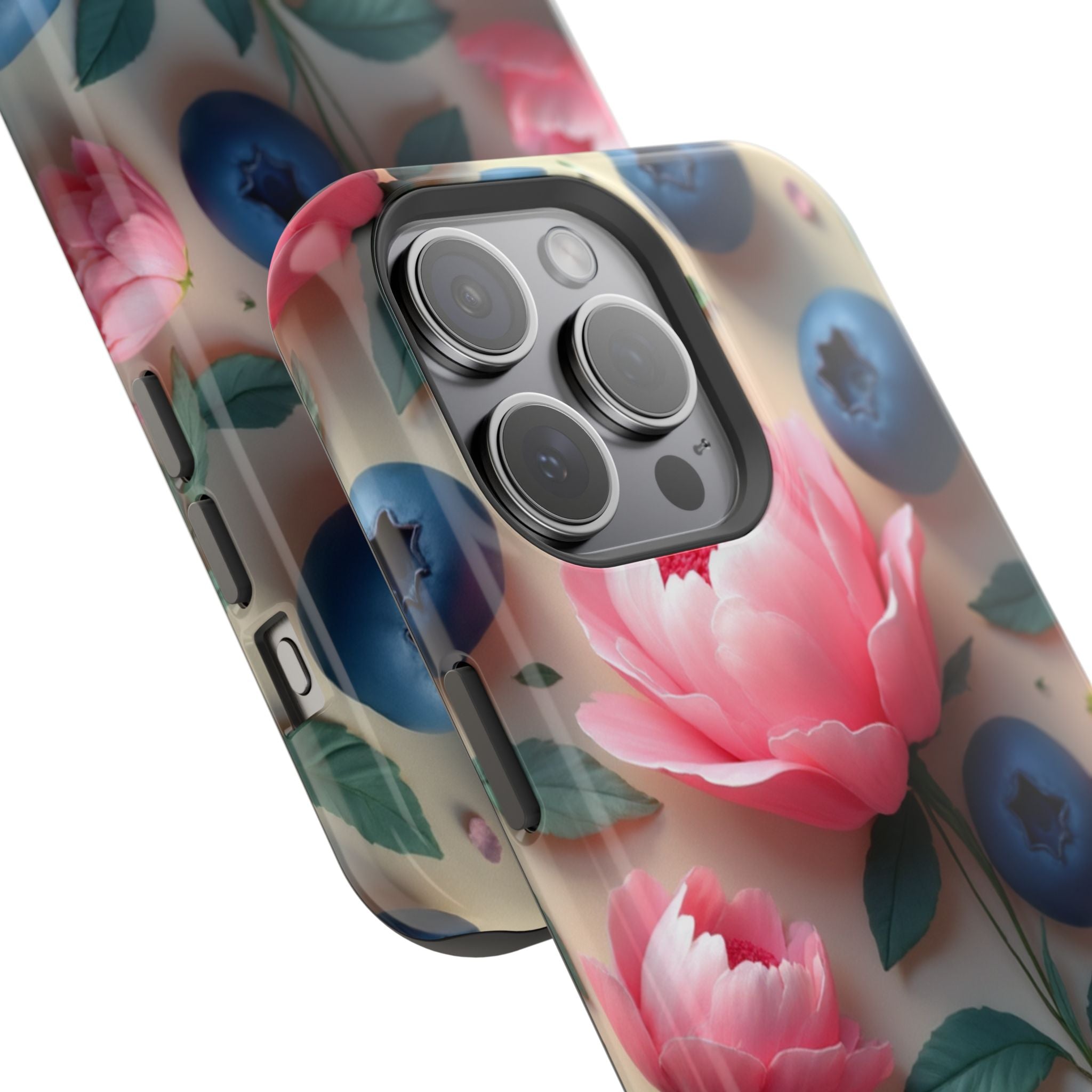Floral Blueberry Phone Case — Magnetic Impact-Resistant