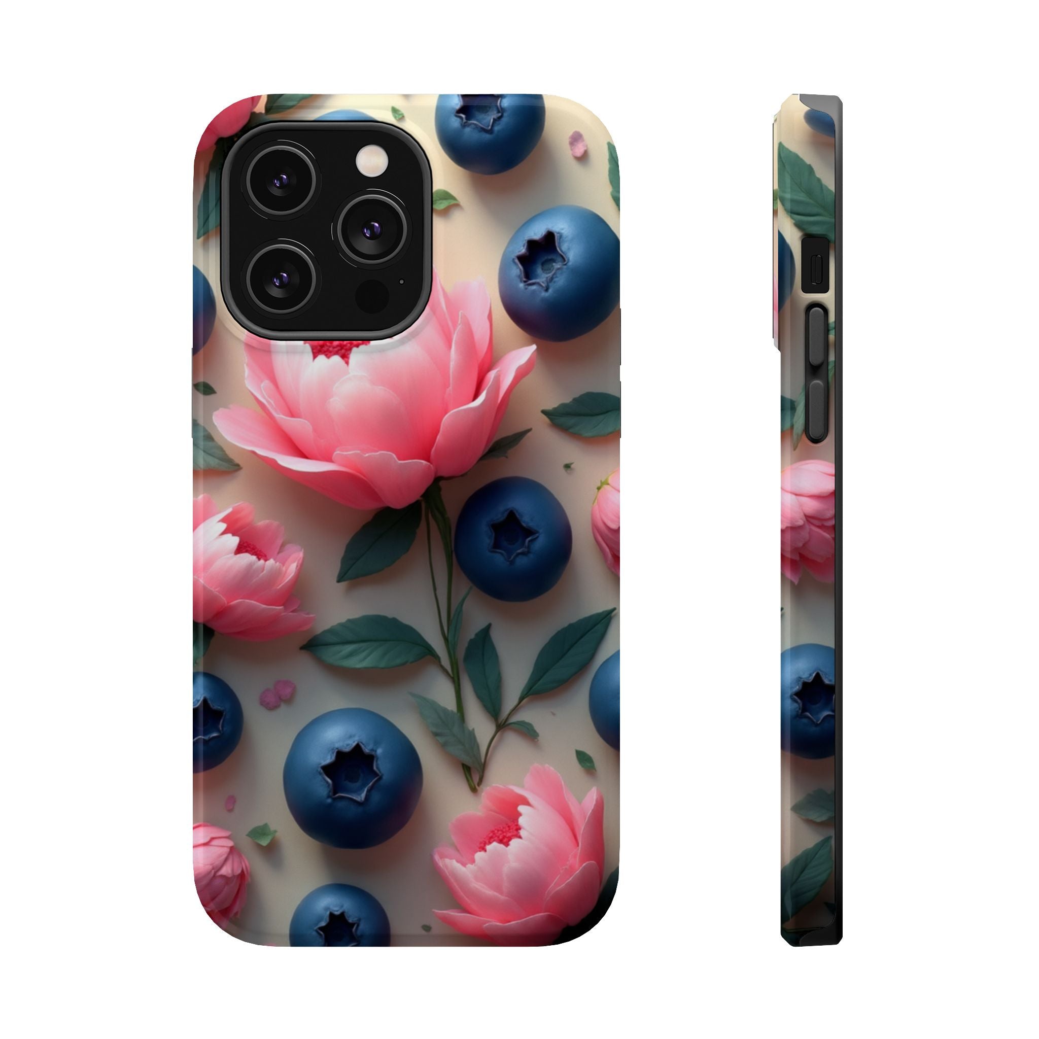 Floral Blueberry Phone Case — Magnetic Impact-Resistant