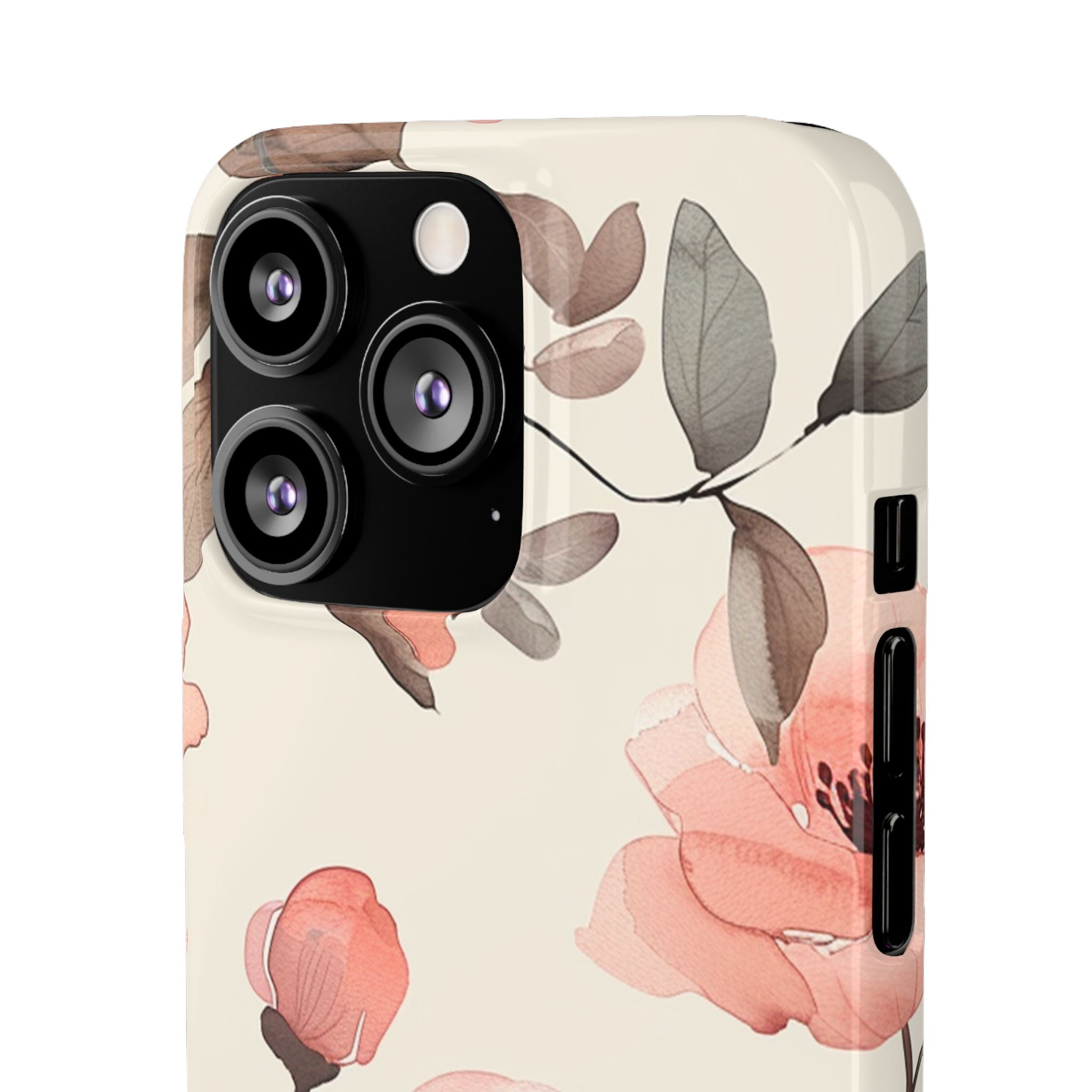 Floral Snap Phone Case — Blush Watercolor Poppies