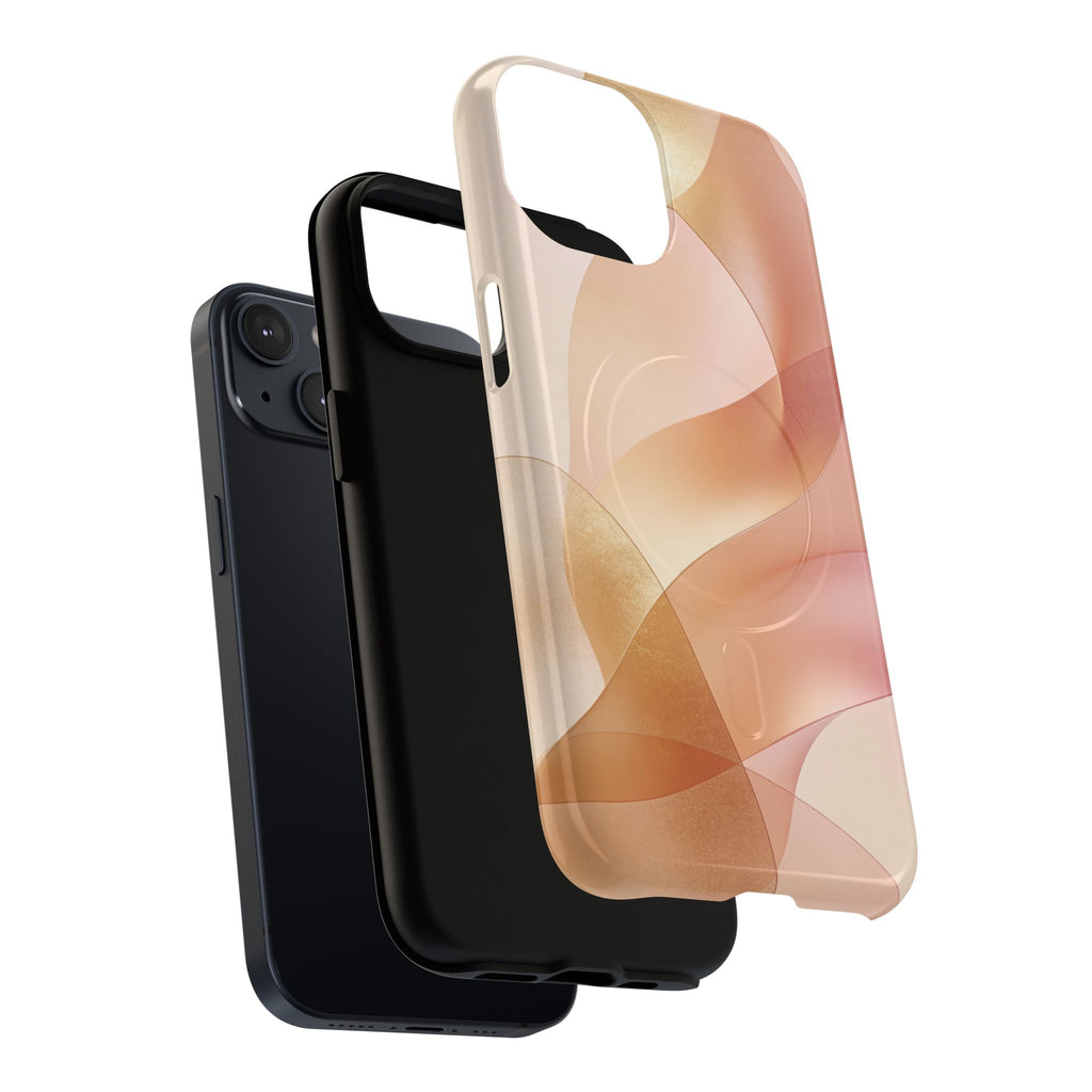 Magnetic Tough Phone Case — Abstract Peach Wave Armor