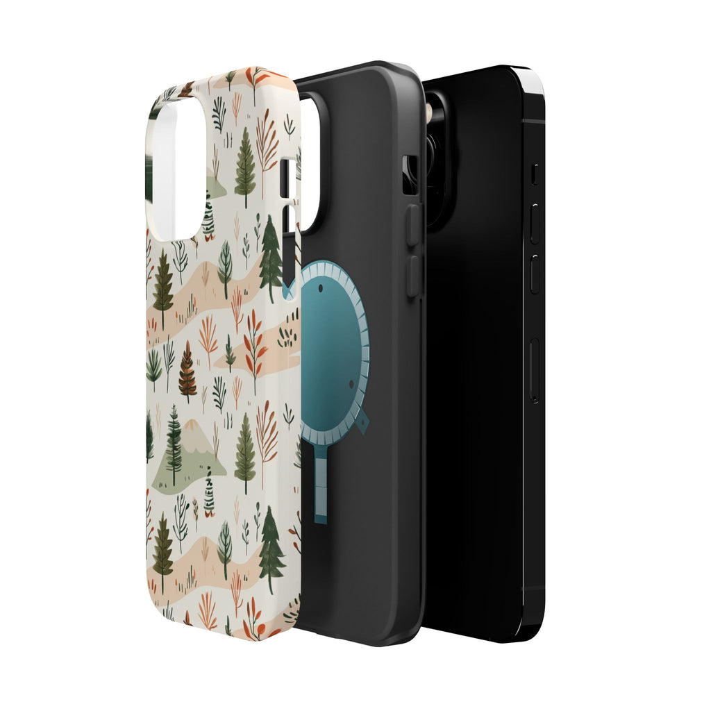 Magnetic Impact-Resistant Phone Case — Woodland Trees Pattern