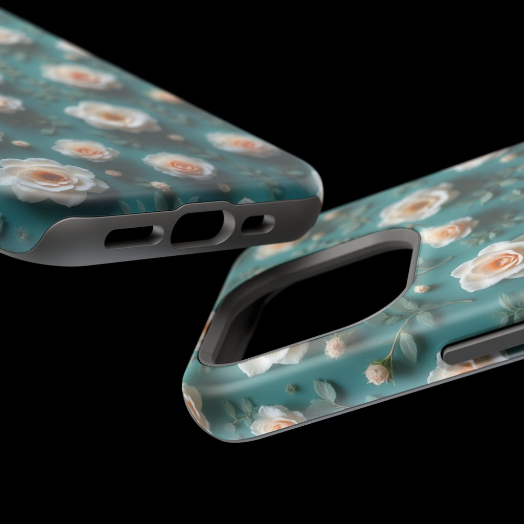 Floral Rose Pattern Magnetic Impact-Resistant Phone Case