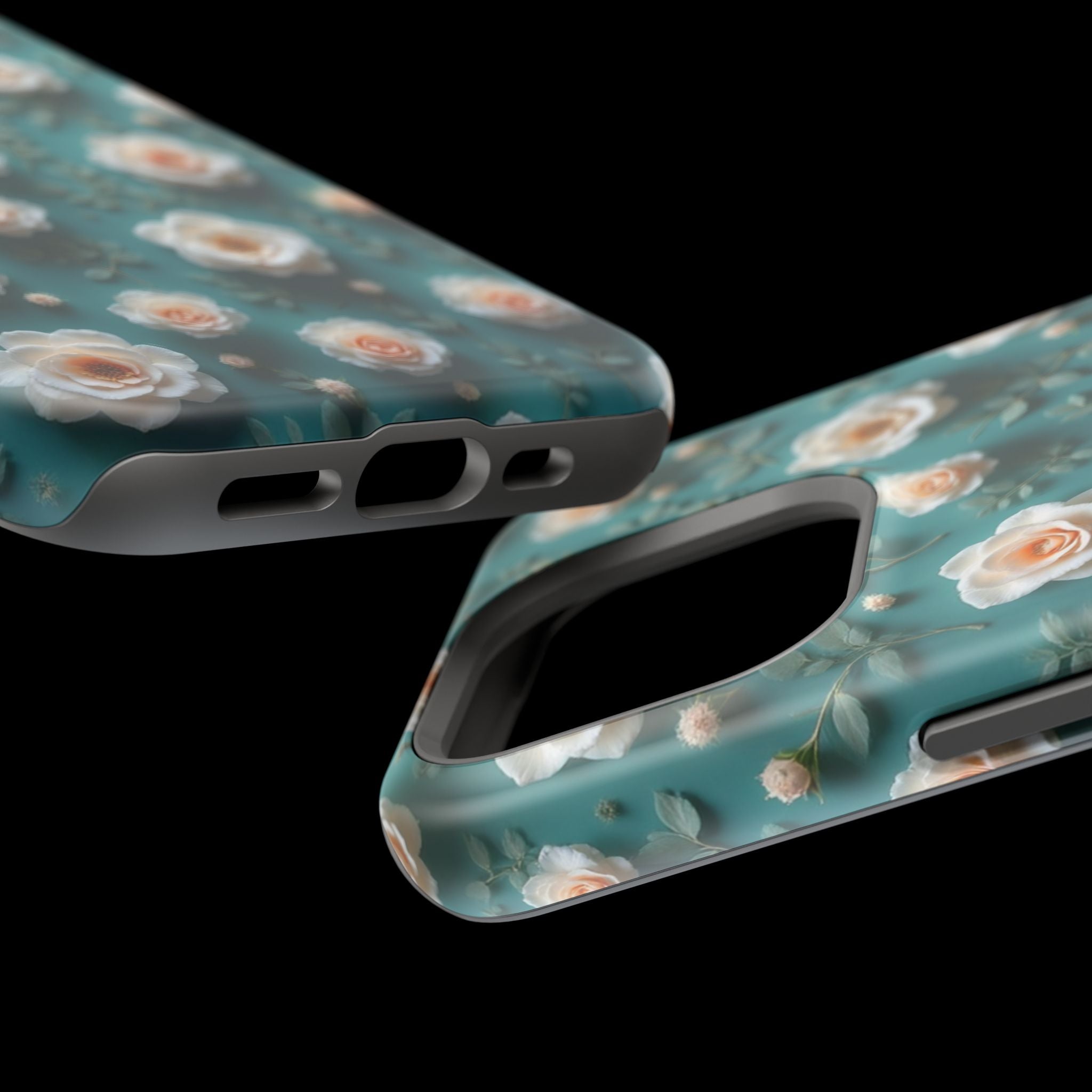 Floral Rose Pattern Magnetic Impact-Resistant Phone Case