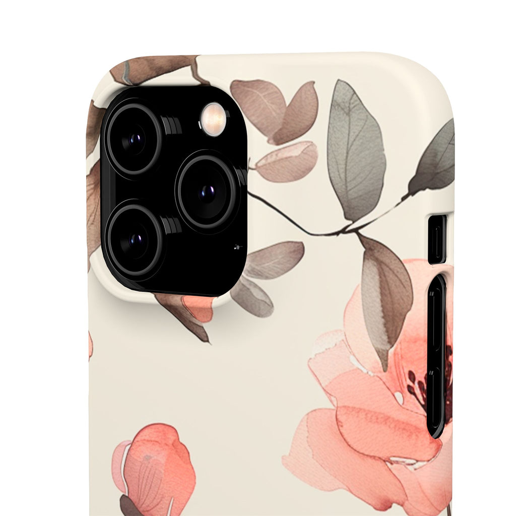 Floral Snap Phone Case — Blush Watercolor Poppies