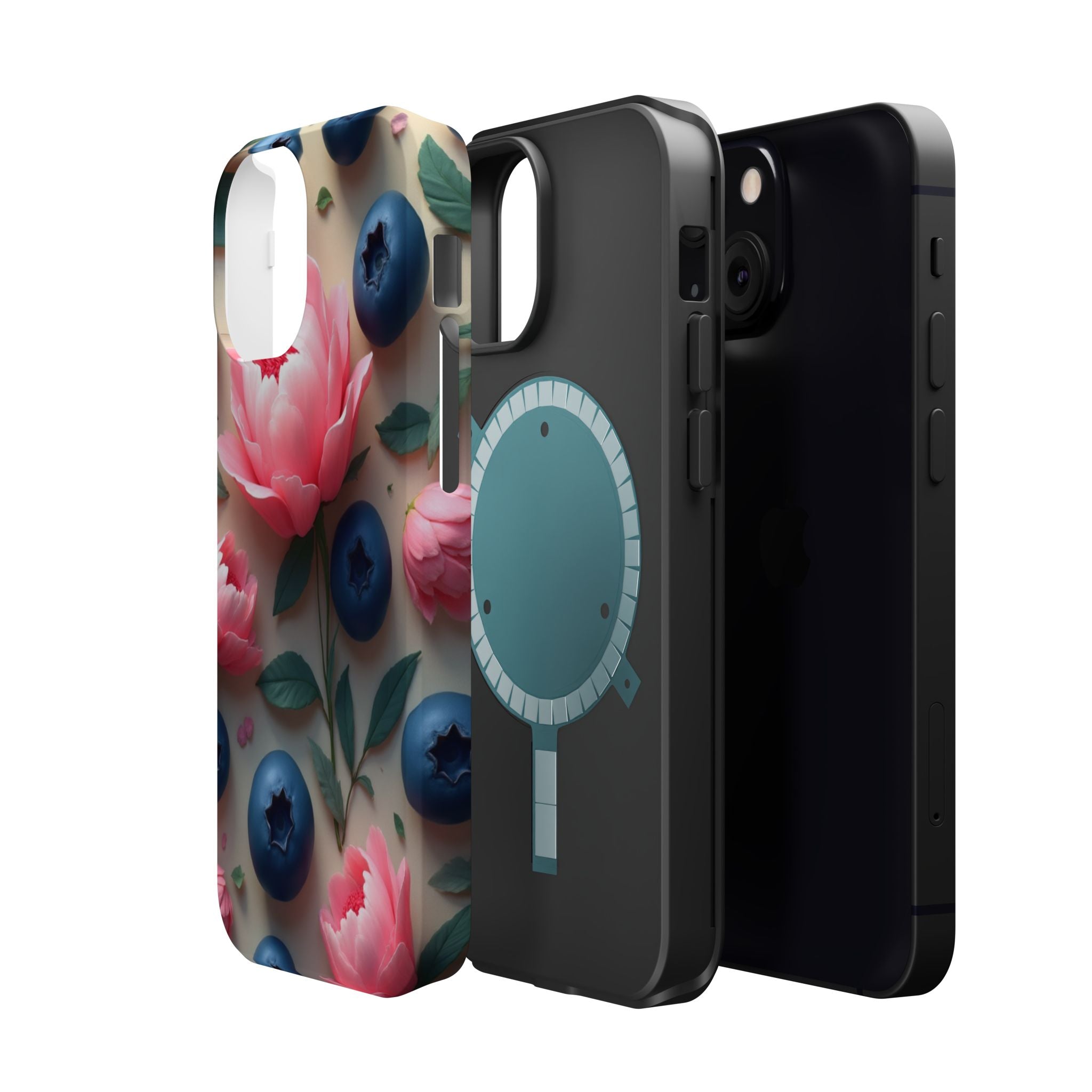 Floral Blueberry Phone Case — Magnetic Impact-Resistant