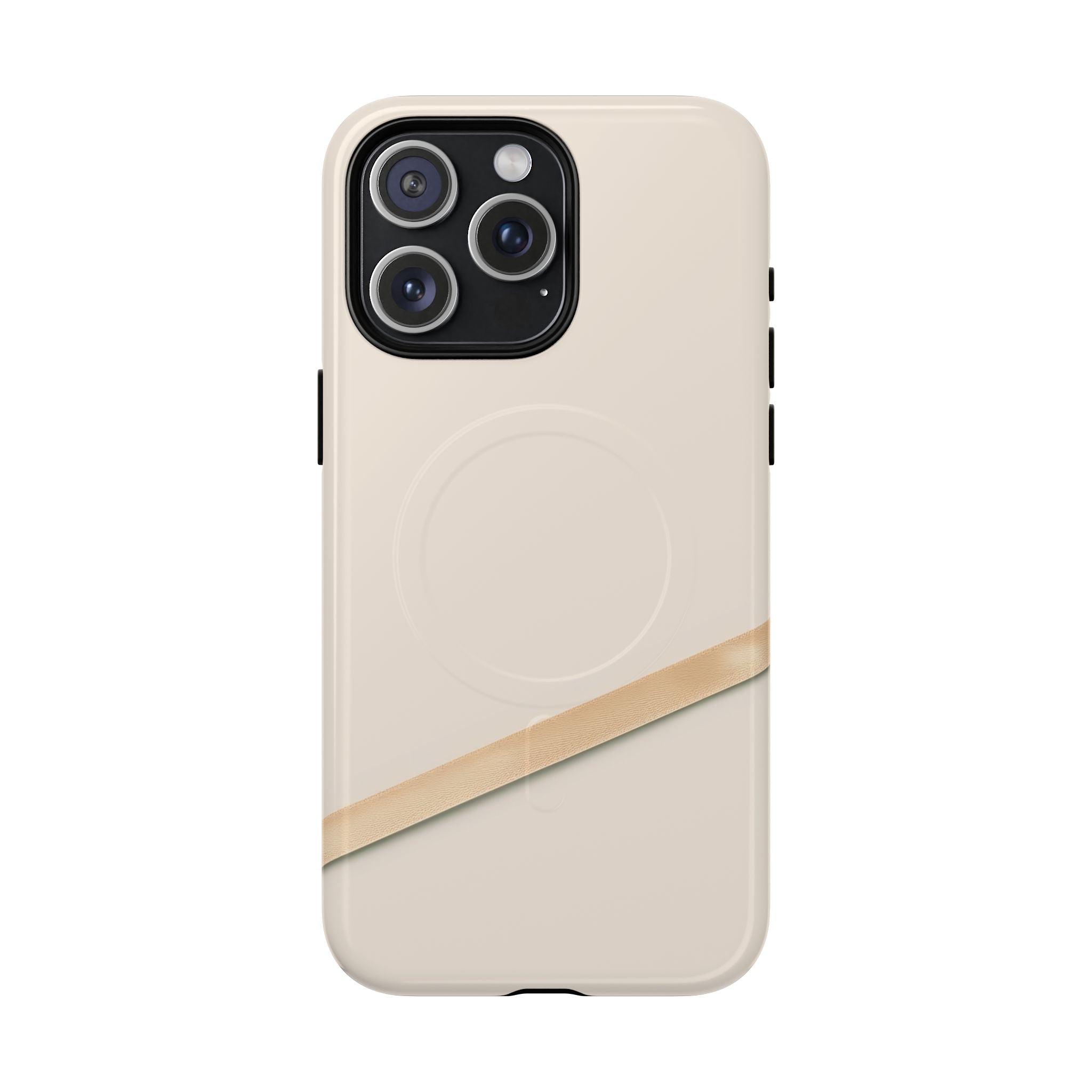 MagSafe Tough Phone Case — Sleek Sandstone with Gold Accent
