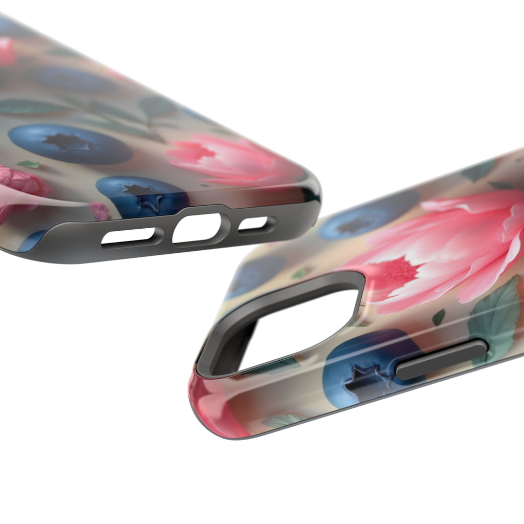Floral Blueberry Phone Case — Magnetic Impact-Resistant