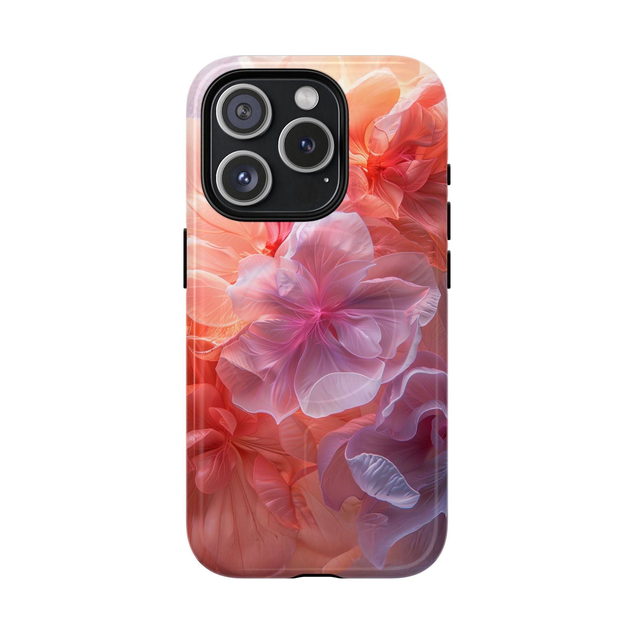 Floral Dream Tough Magnetic Phone Case — Pink Peach Petal Design