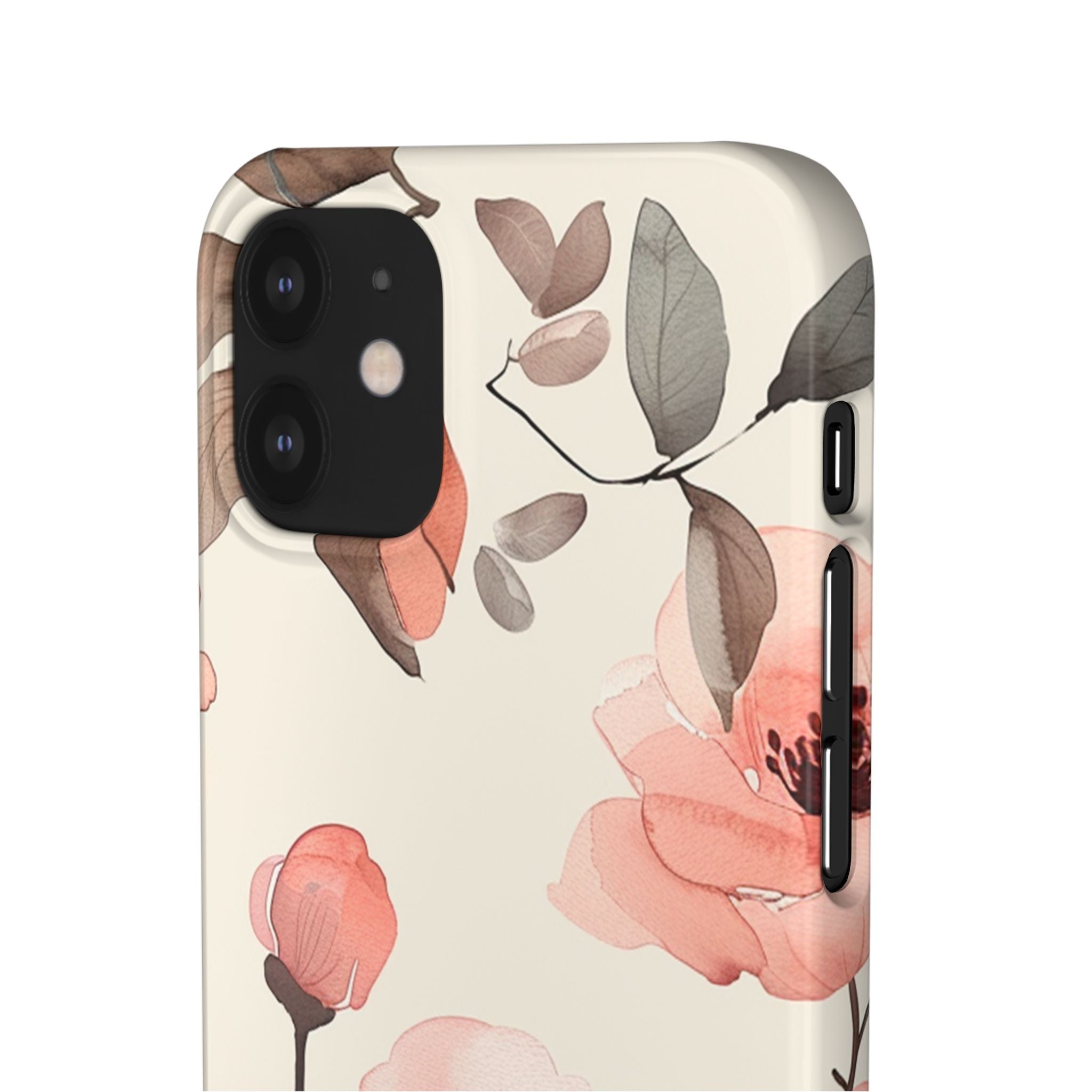 Floral Snap Phone Case — Blush Watercolor Poppies