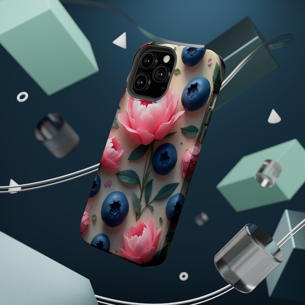 Floral Blueberry Phone Case — Magnetic Impact-Resistant