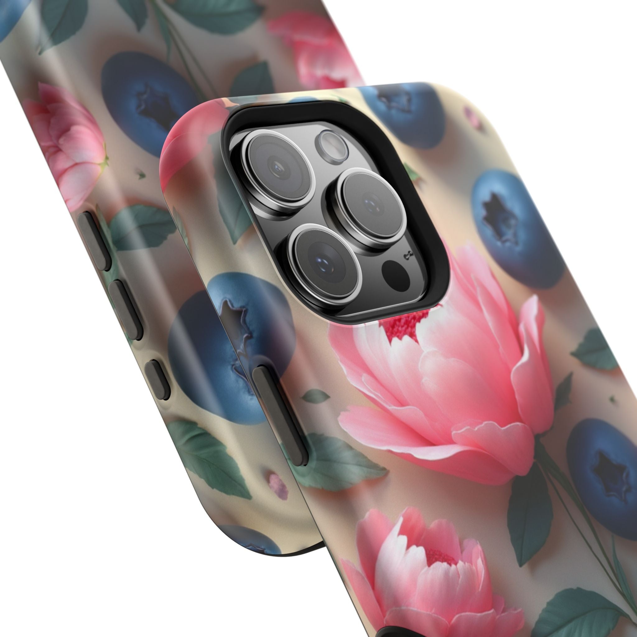 Floral Blueberry Phone Case — Magnetic Impact-Resistant
