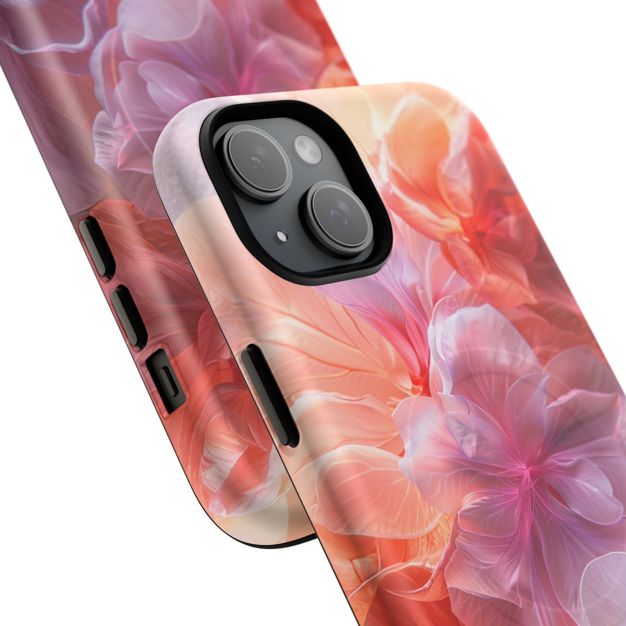 Floral Dream Tough Magnetic Phone Case — Pink Peach Petal Design