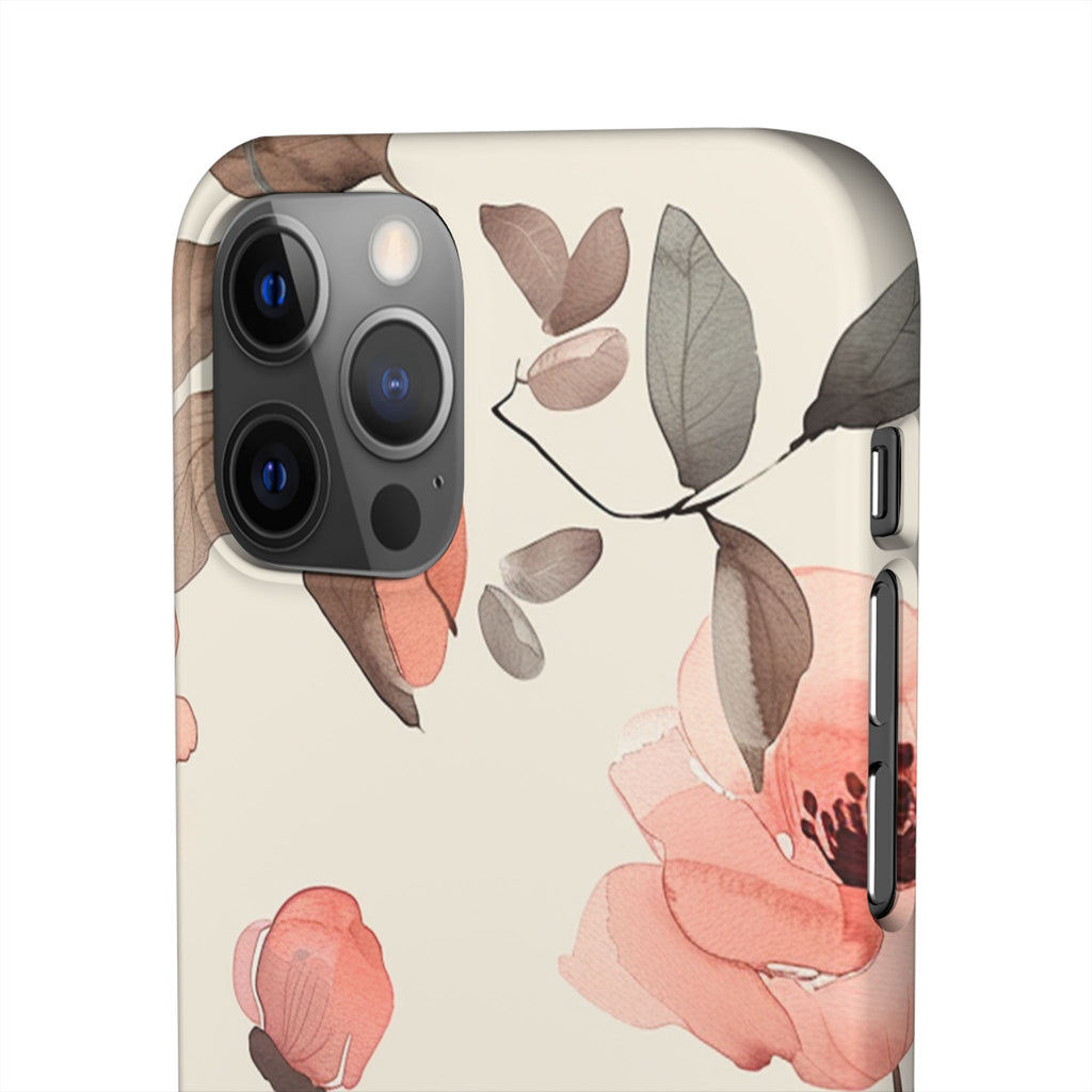 Floral Snap Phone Case — Blush Watercolor Poppies