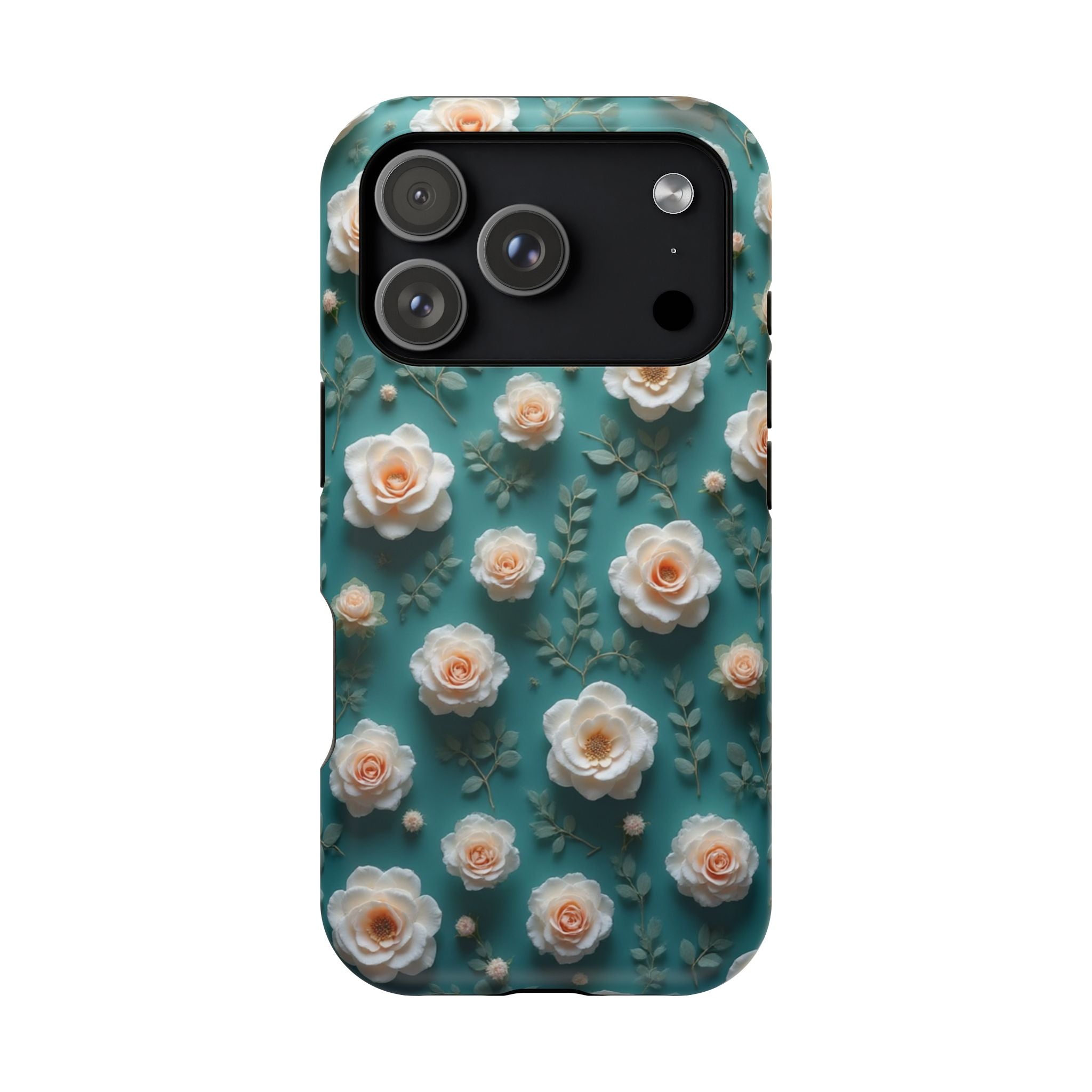 Floral Rose Pattern Magnetic Impact-Resistant Phone Case