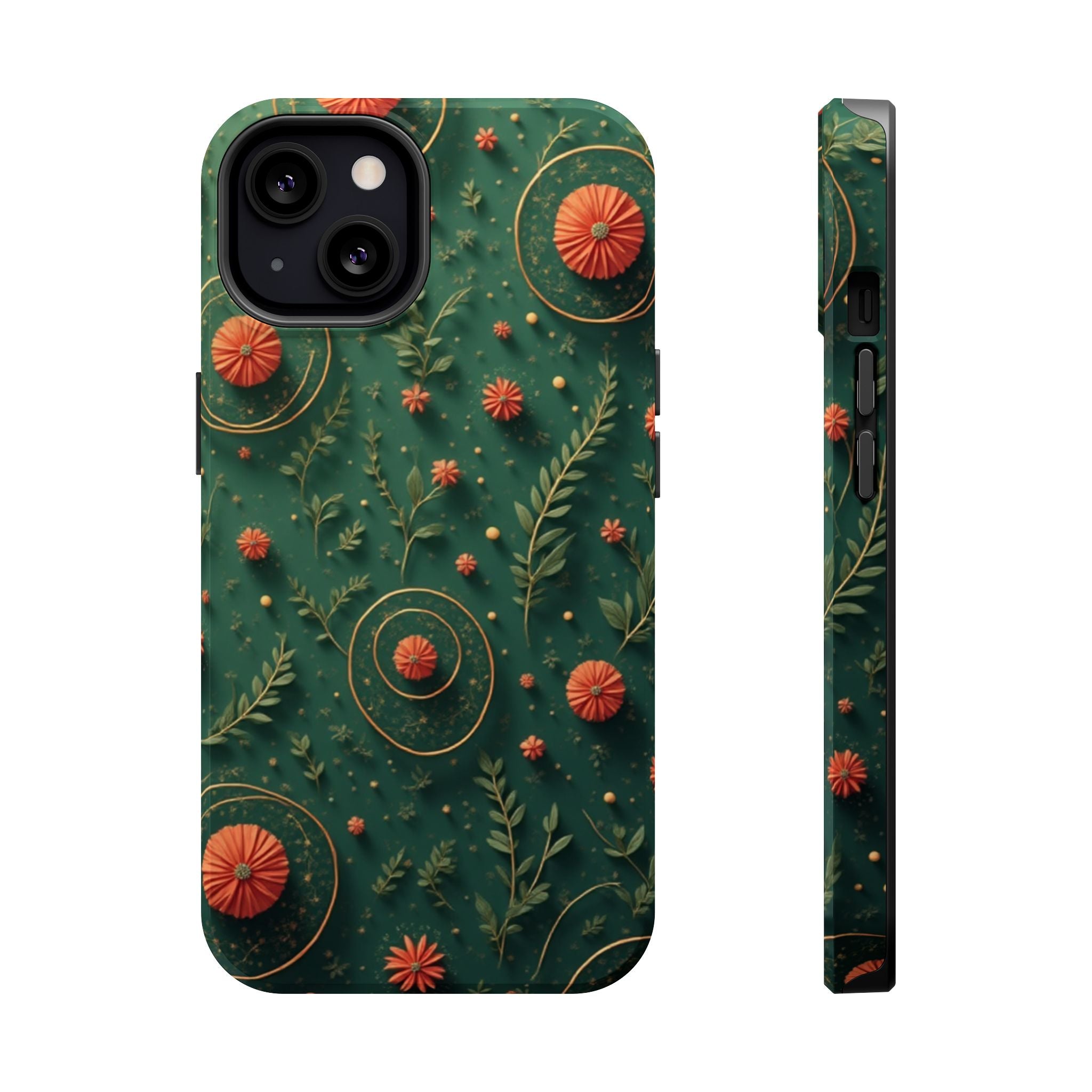 Floral Green Magnetic Impact Phone Case — Protective Botanical Design