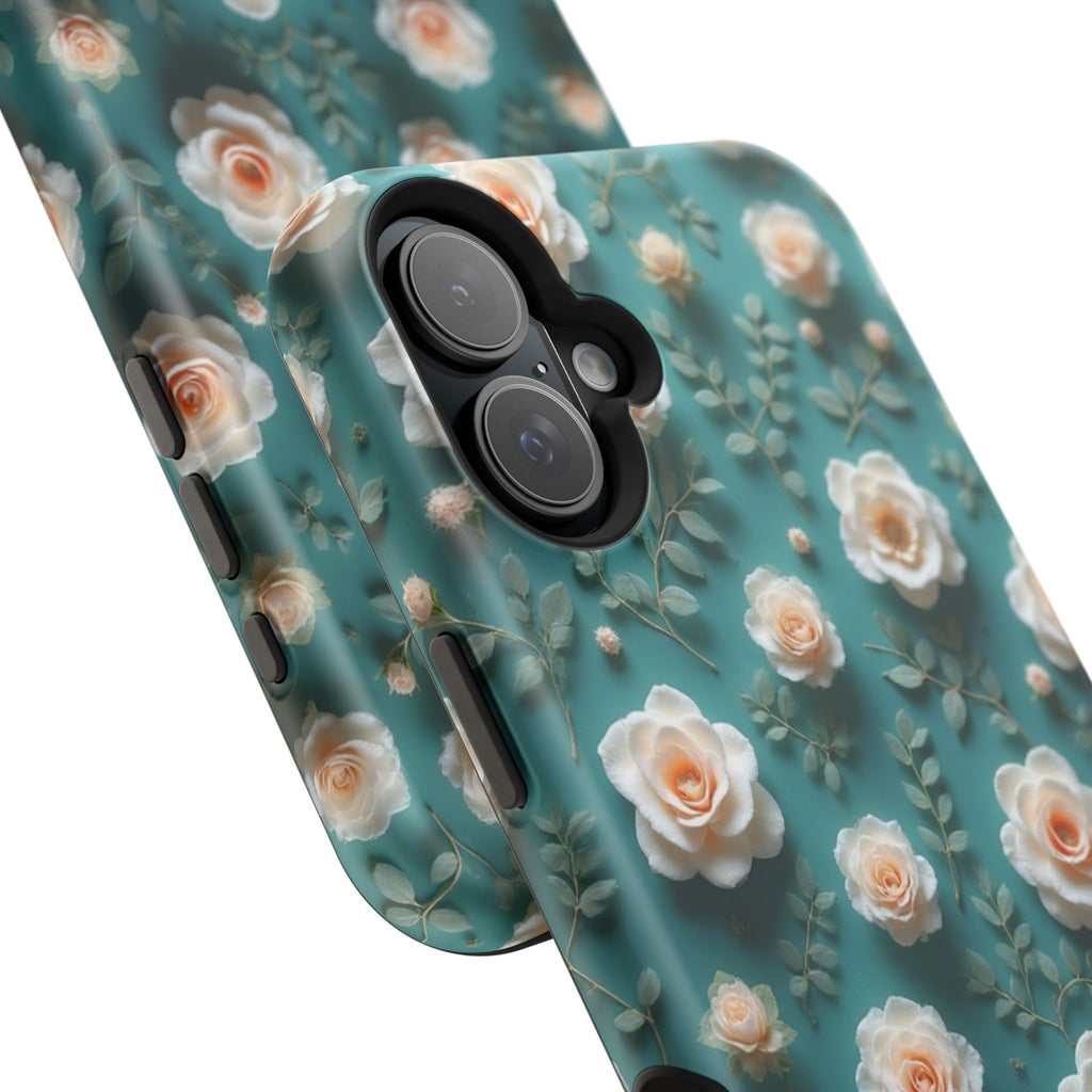 Floral Rose Pattern Magnetic Impact-Resistant Phone Case