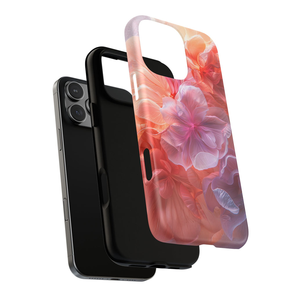 Floral Dream Tough Magnetic Phone Case — Pink Peach Petal Design