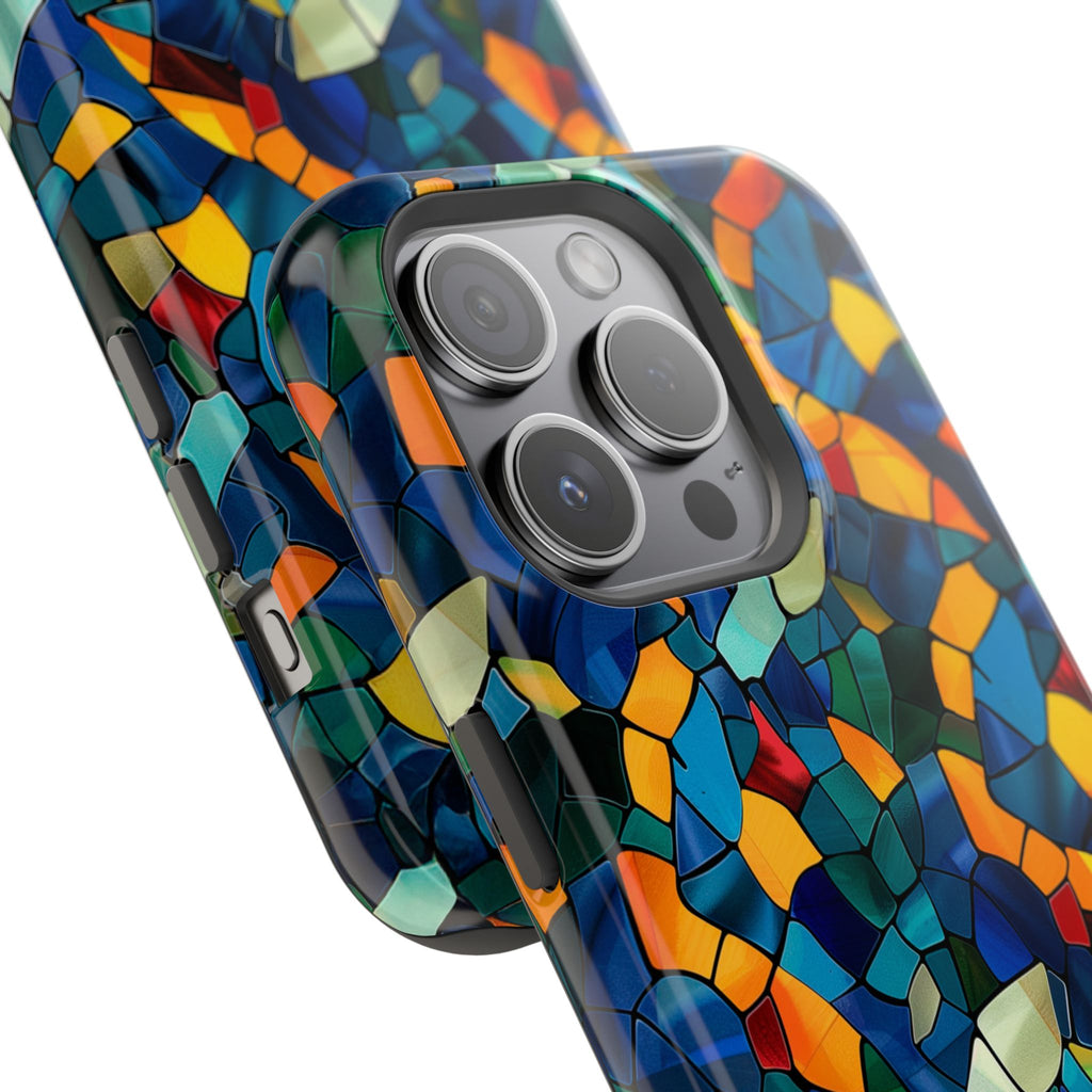 Stained Glass Mosaic Magnetic Impact Phone Case — Durable Protective Cover
