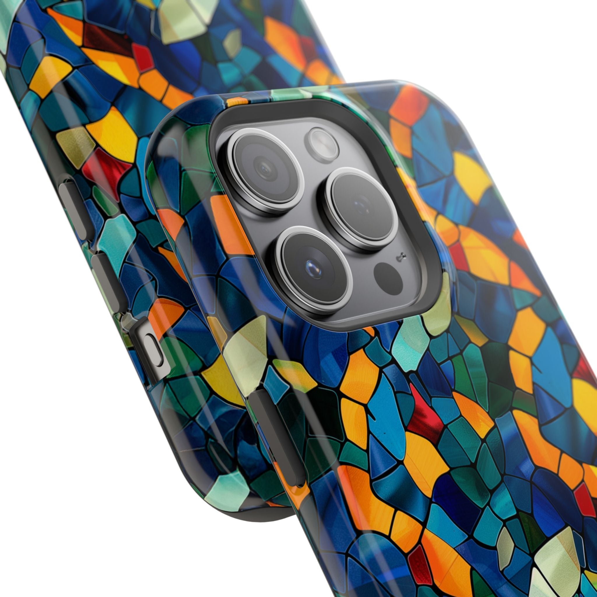 Stained Glass Mosaic Magnetic Impact Phone Case — Durable Protective Cover