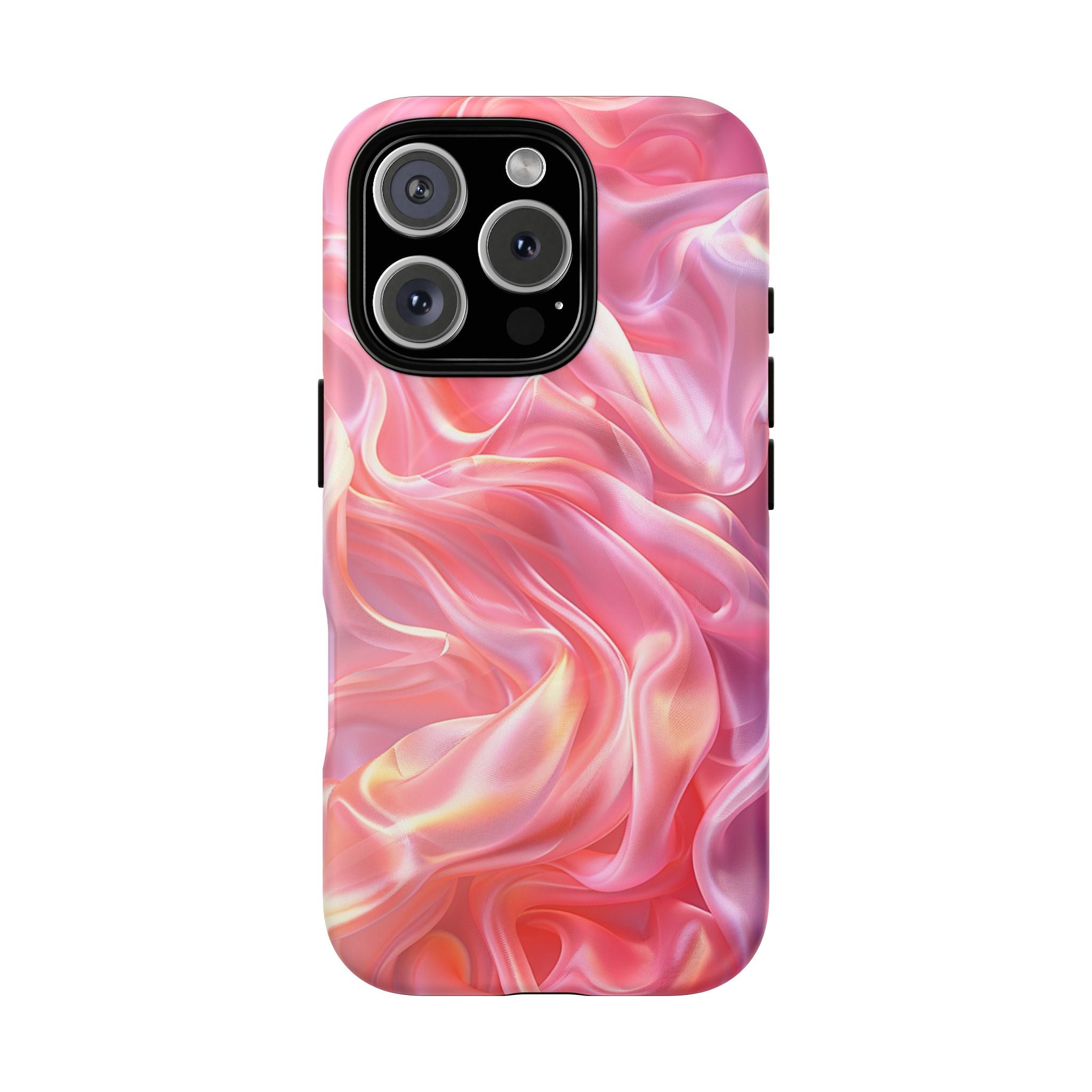 Pink Swirl Tough Magnetic Phone Case — Protective Magnetic iPhone Cover with Iridescent Marble Design