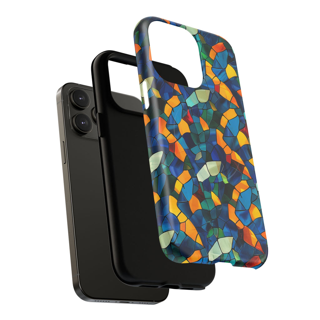 Stained Glass Mosaic Tough Magnetic Phone Case — Vibrant Abstract Protective Cover