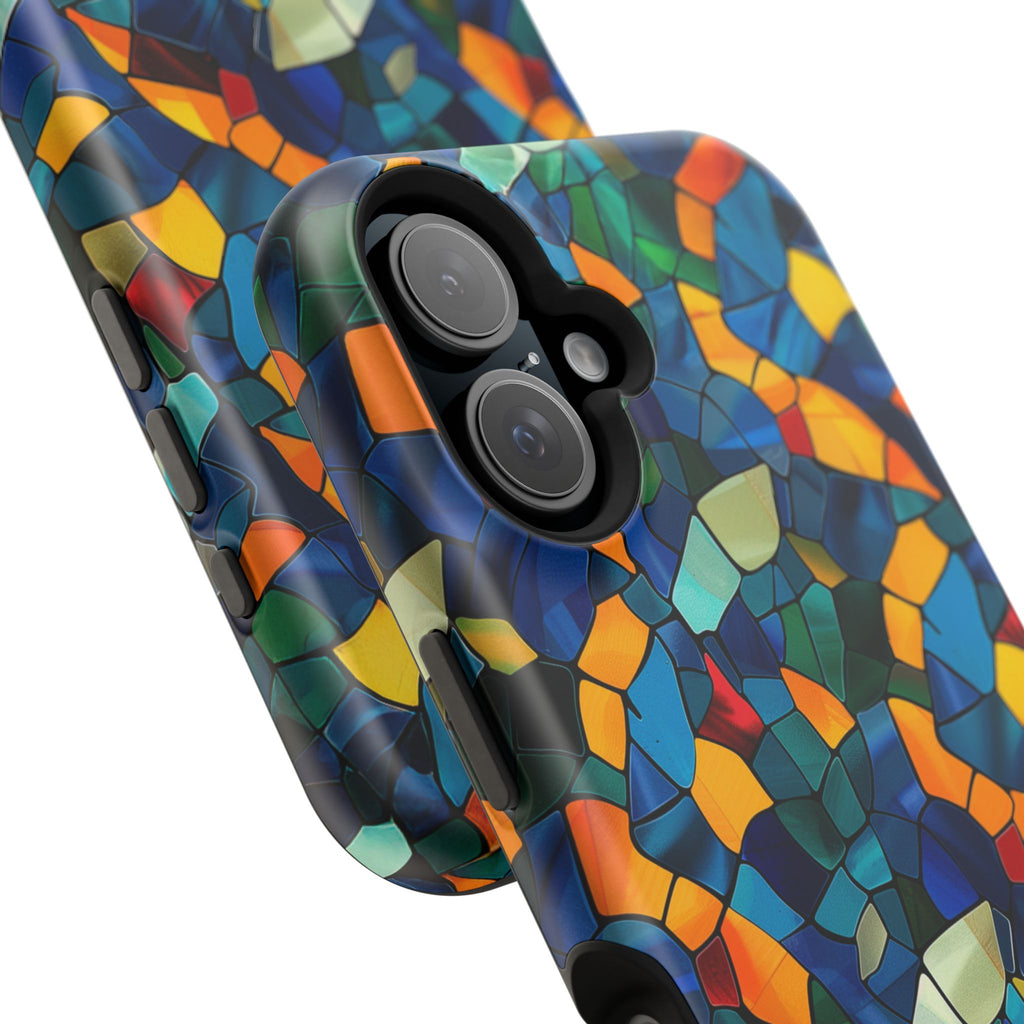 Stained Glass Mosaic Magnetic Impact Phone Case — Durable Protective Cover
