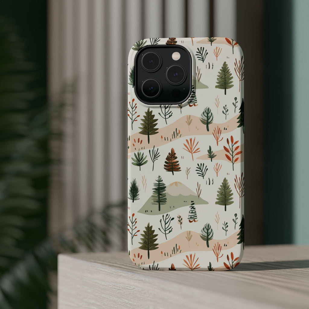 Magnetic Impact-Resistant Phone Case — Woodland Trees Pattern