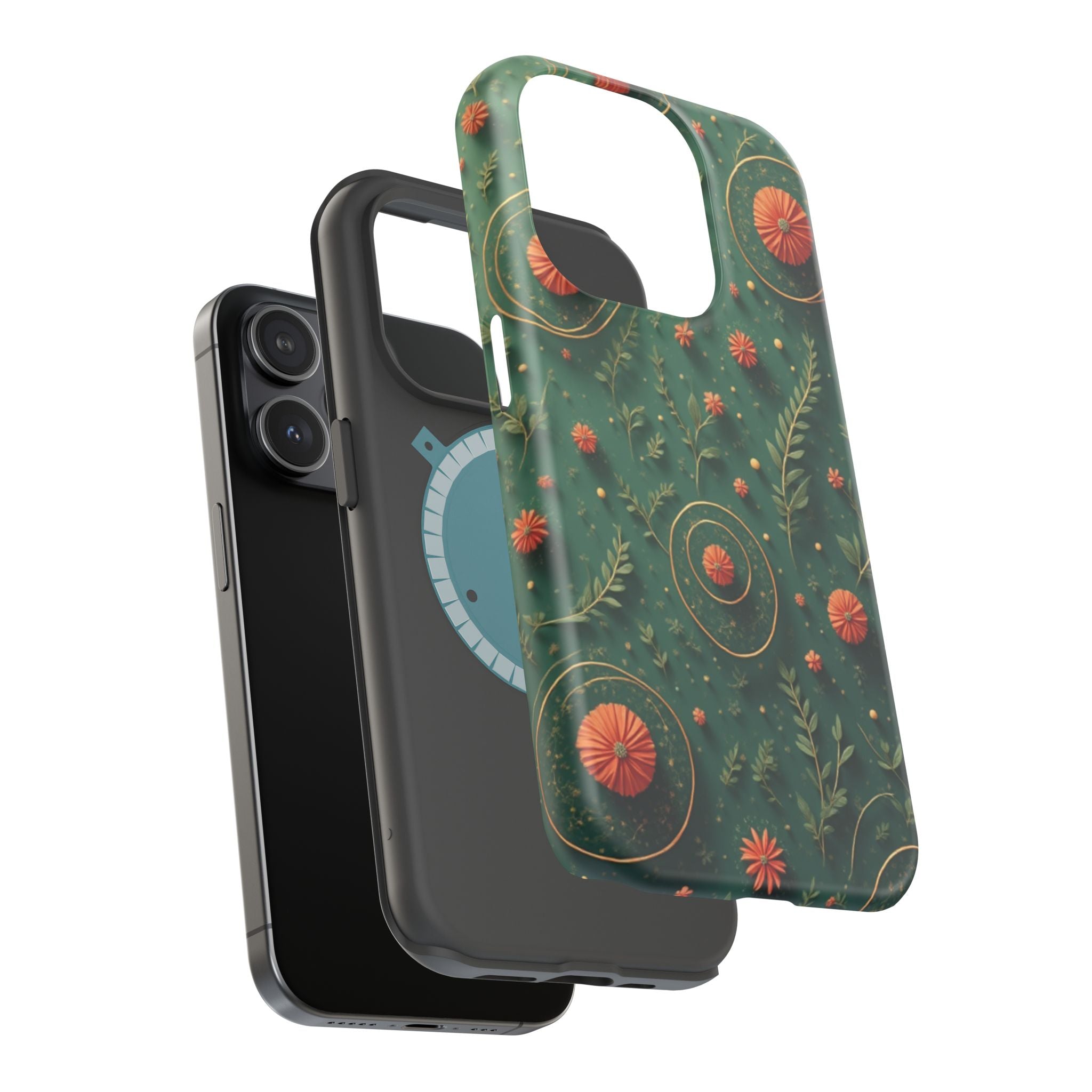 Floral Green Magnetic Impact Phone Case — Protective Botanical Design