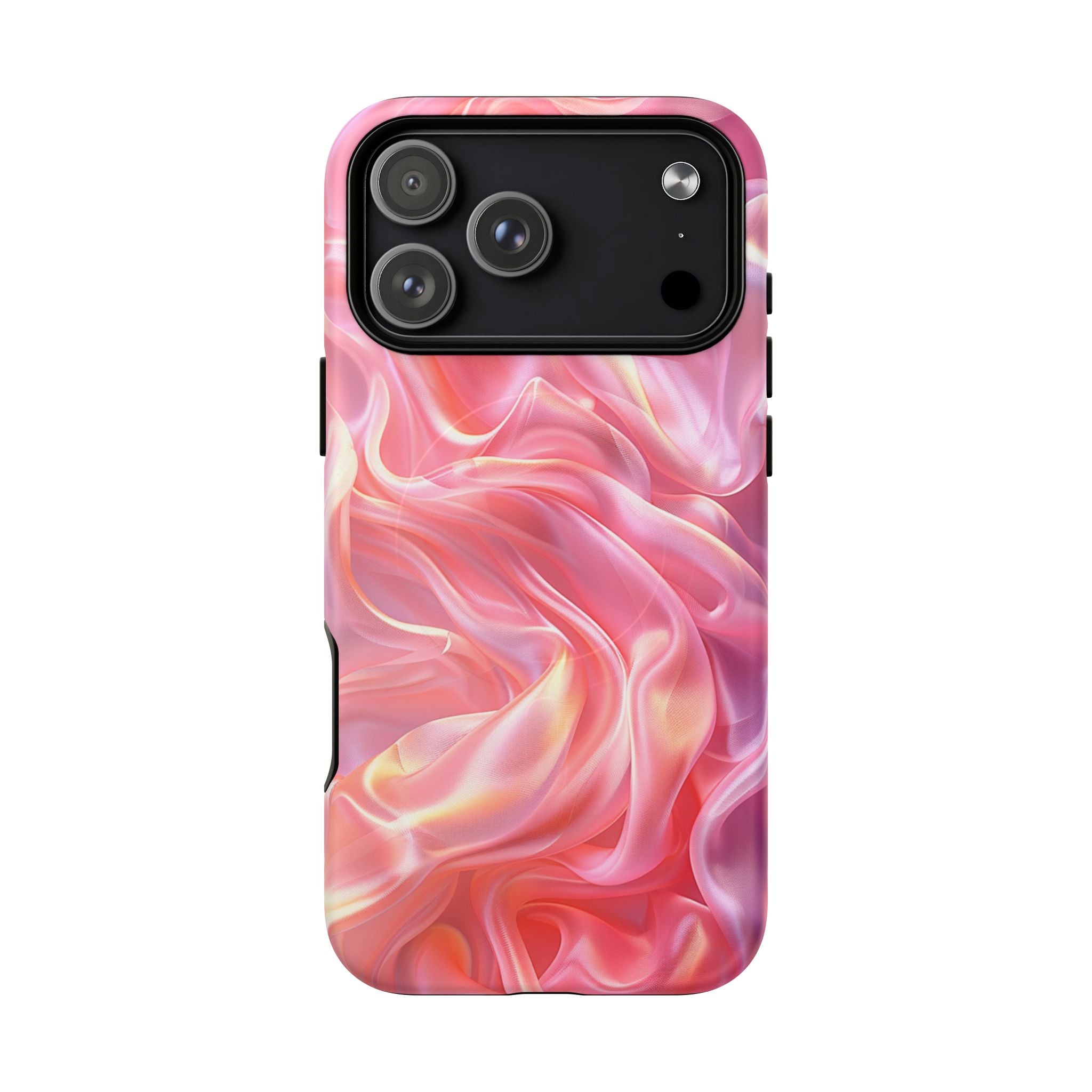 Pink Swirl Tough Magnetic Phone Case — Protective Magnetic iPhone Cover with Iridescent Marble Design
