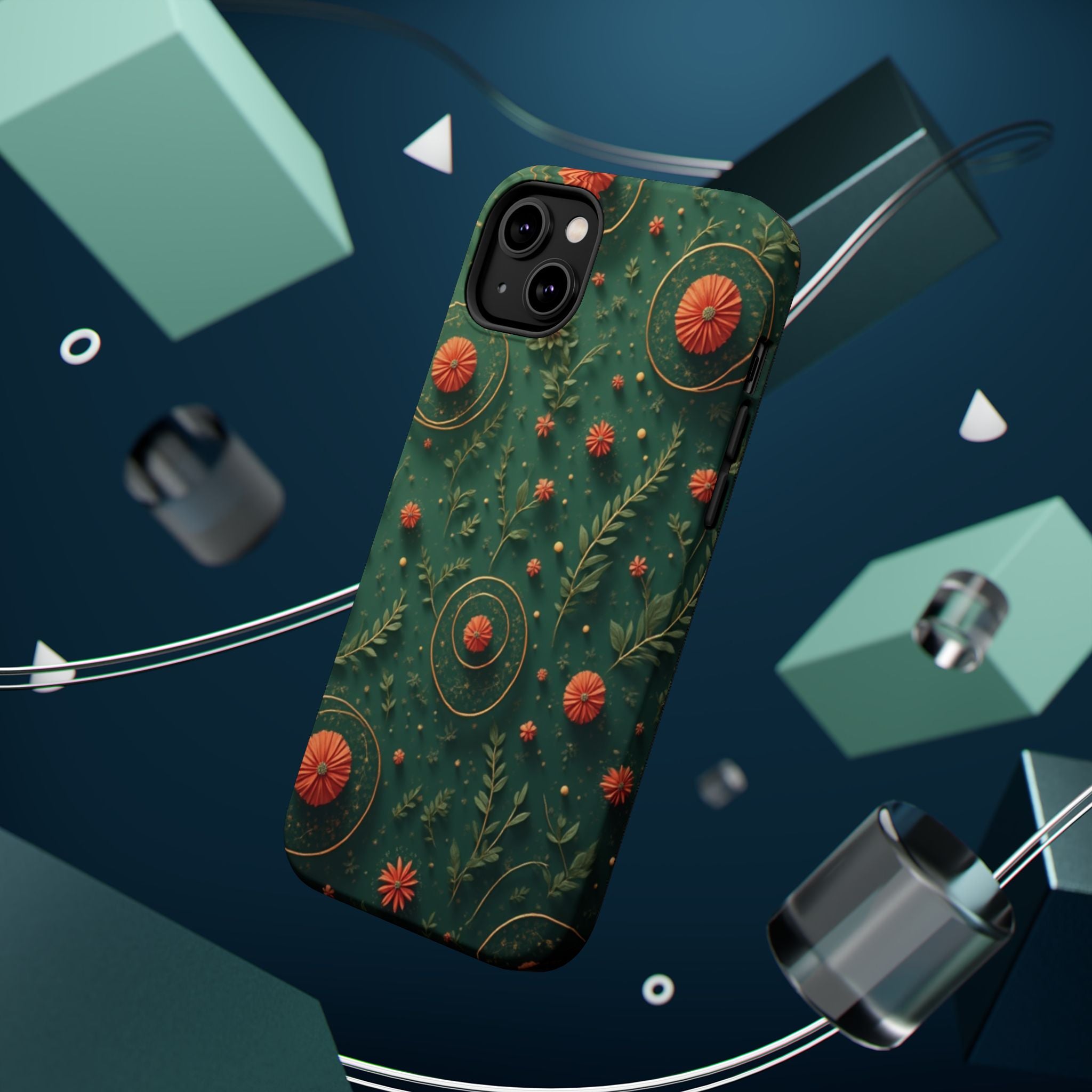 Floral Green Magnetic Impact Phone Case — Protective Botanical Design