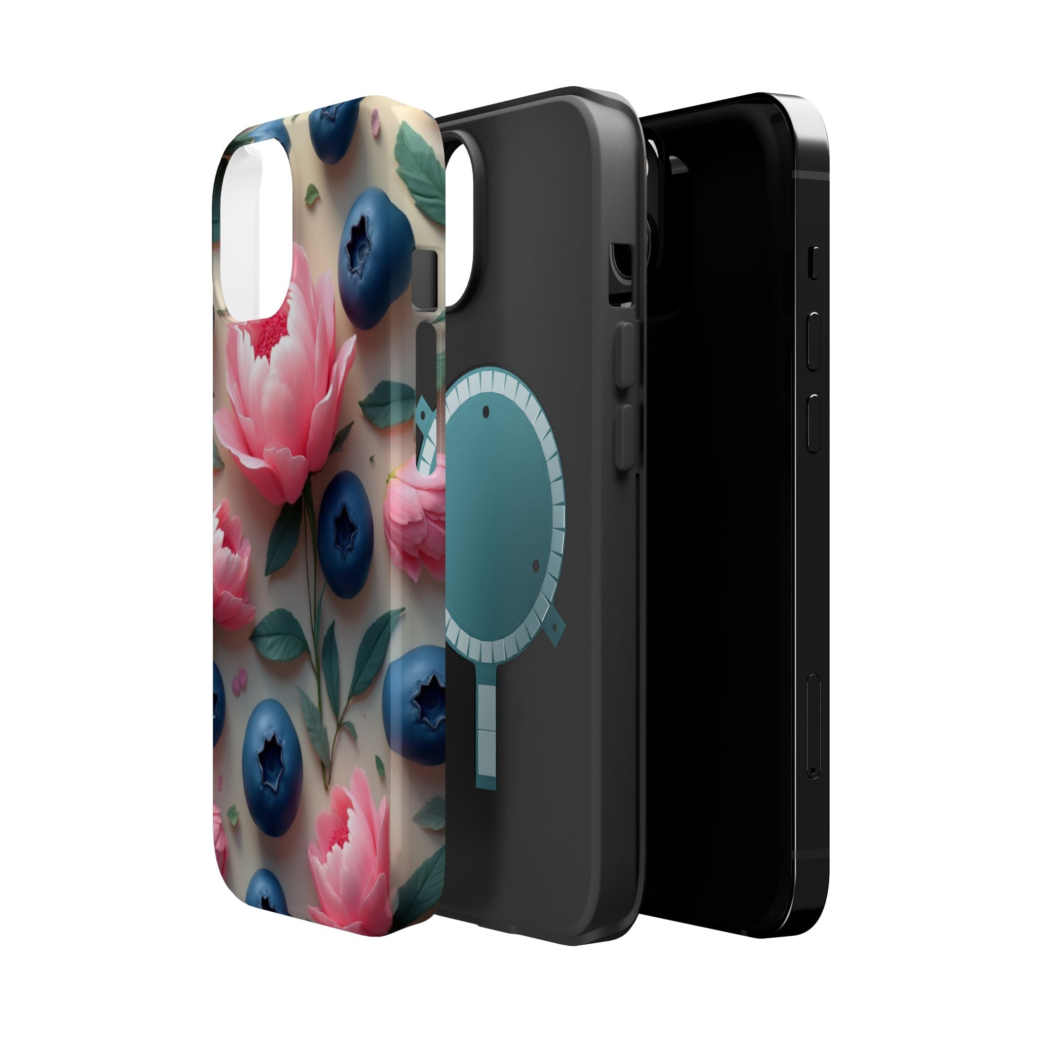 Floral Blueberry Phone Case — Magnetic Impact-Resistant
