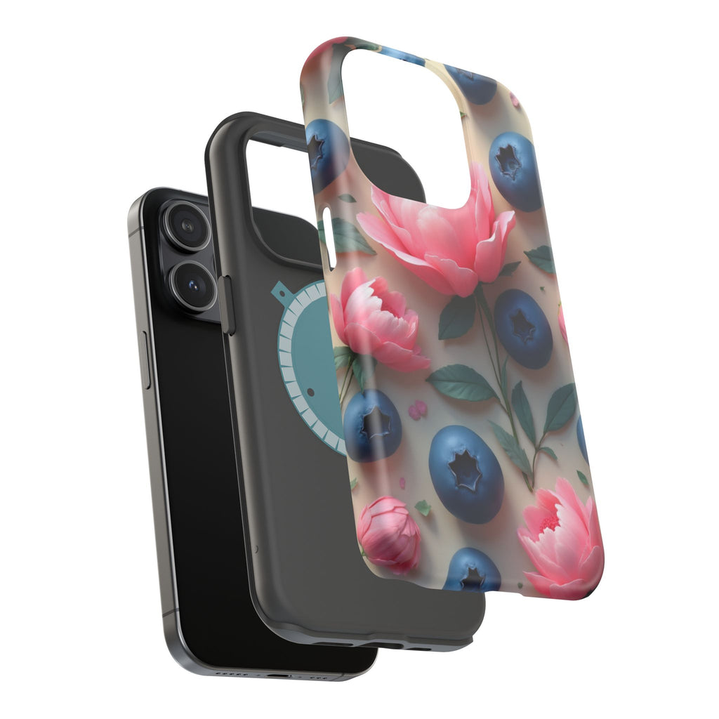 Floral Blueberry Phone Case — Magnetic Impact-Resistant