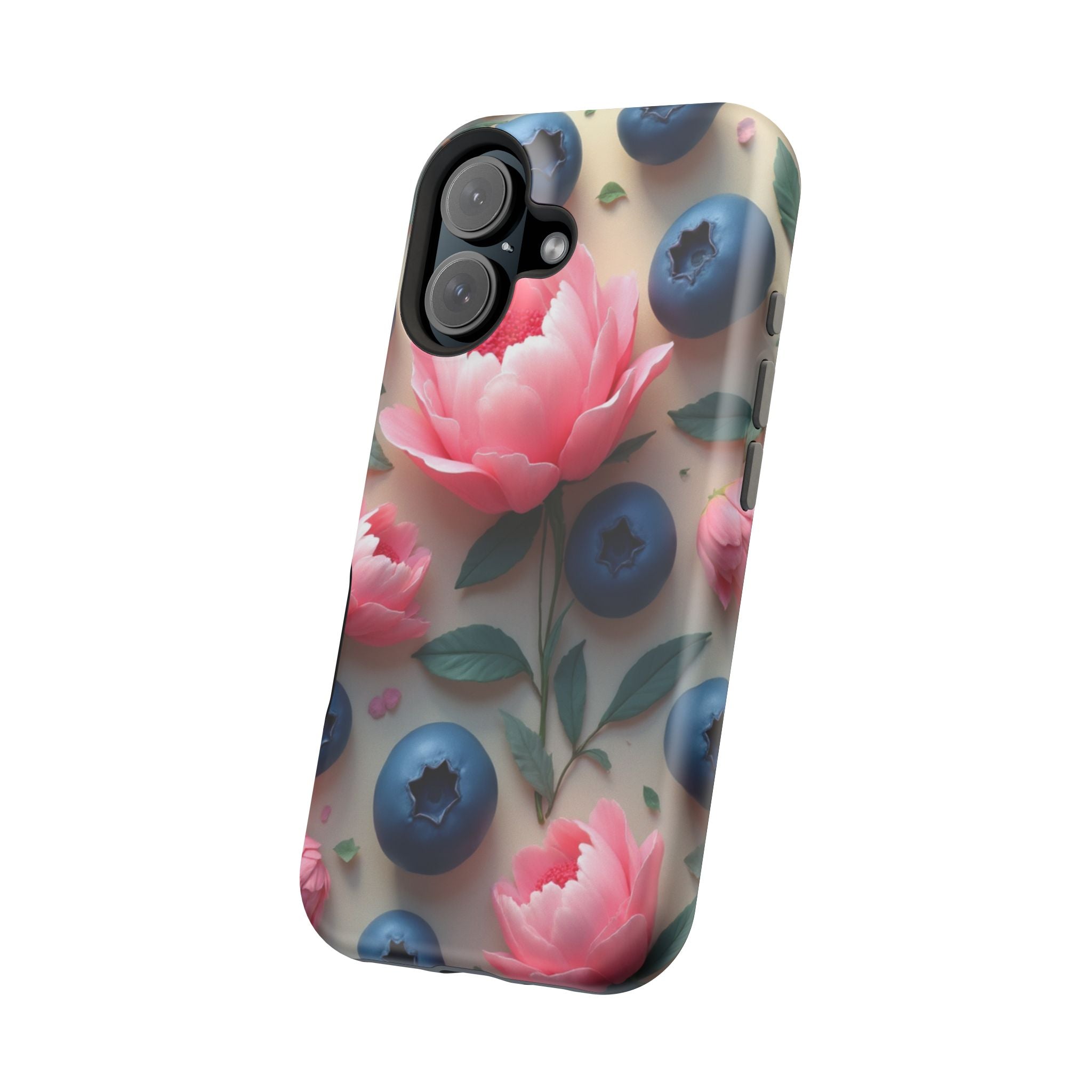 Floral Blueberry Phone Case — Magnetic Impact-Resistant