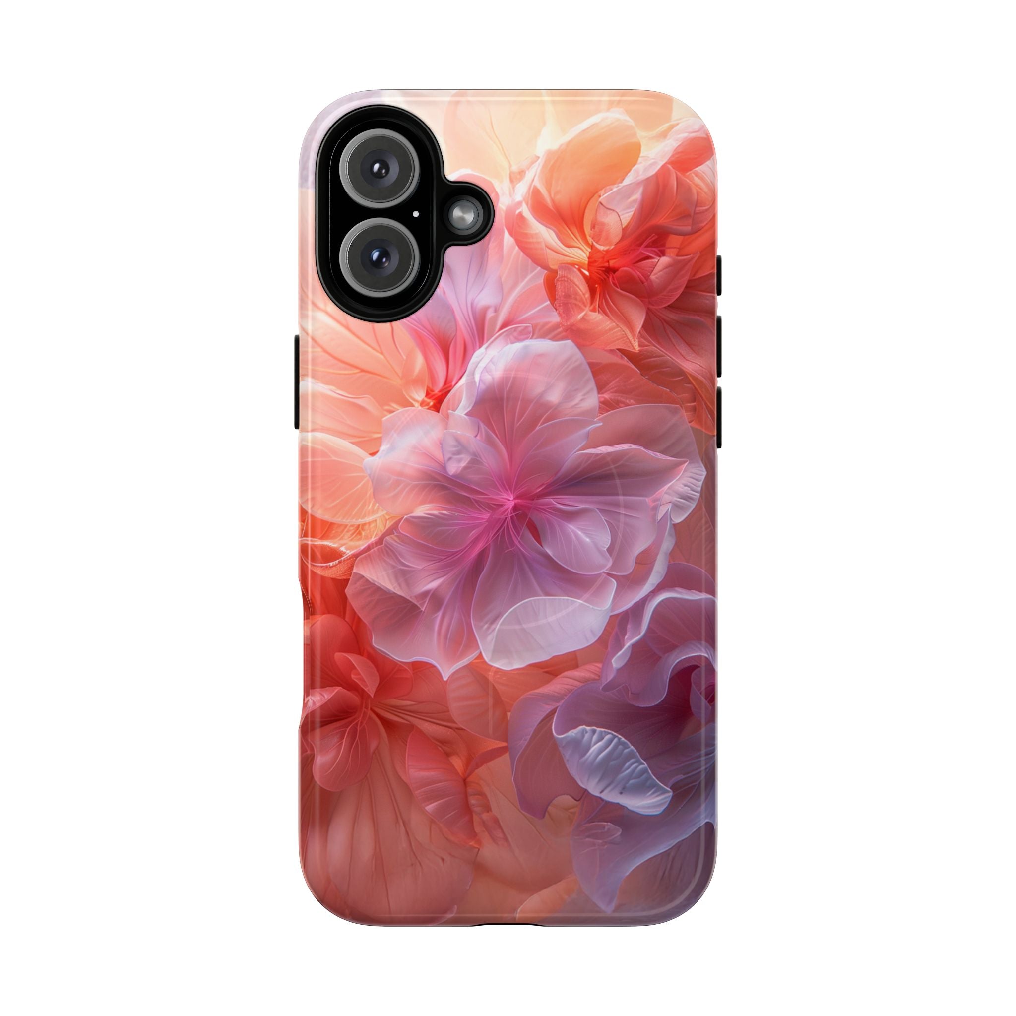 Floral Dream Tough Magnetic Phone Case — Pink Peach Petal Design