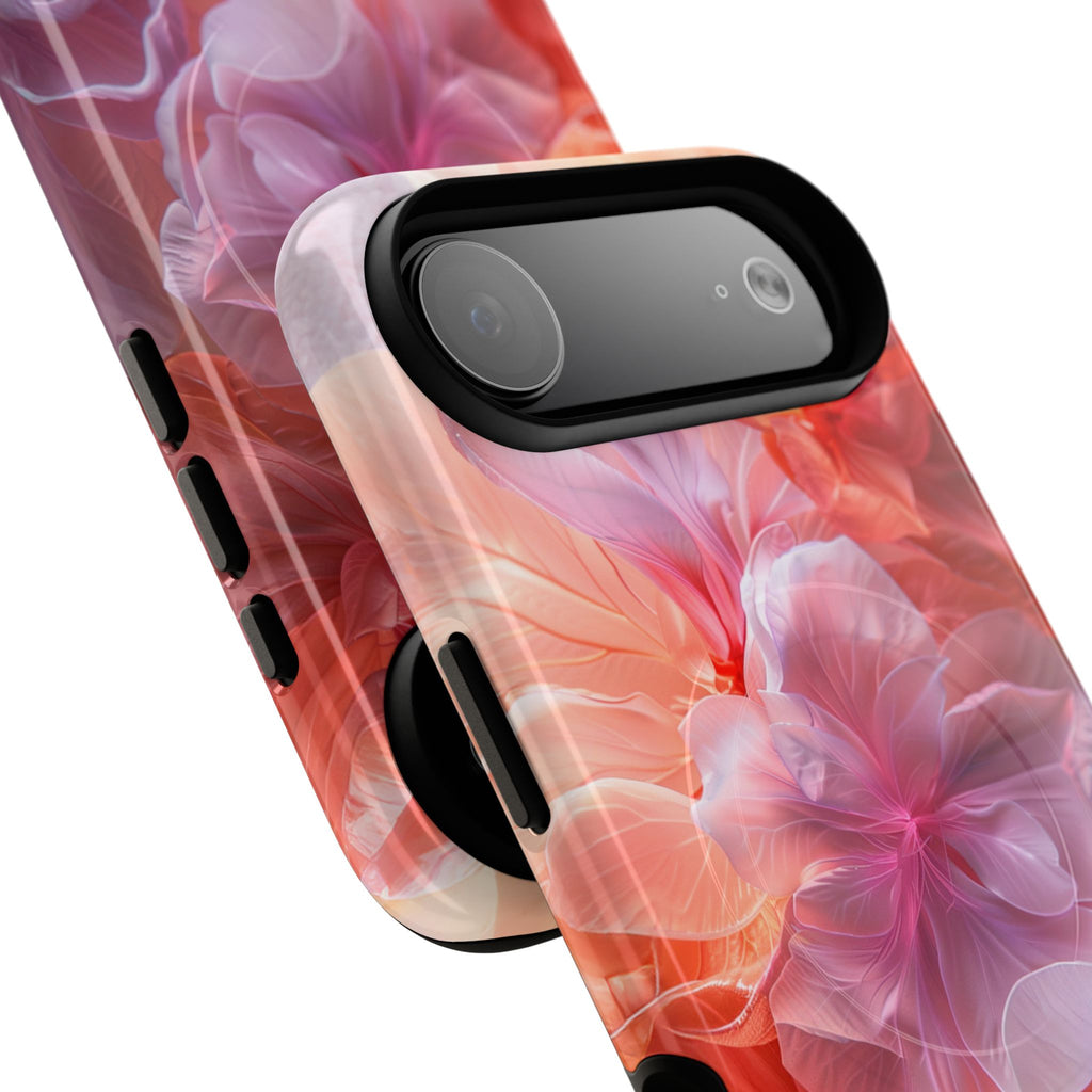 Floral Dream Tough Magnetic Phone Case — Pink Peach Petal Design