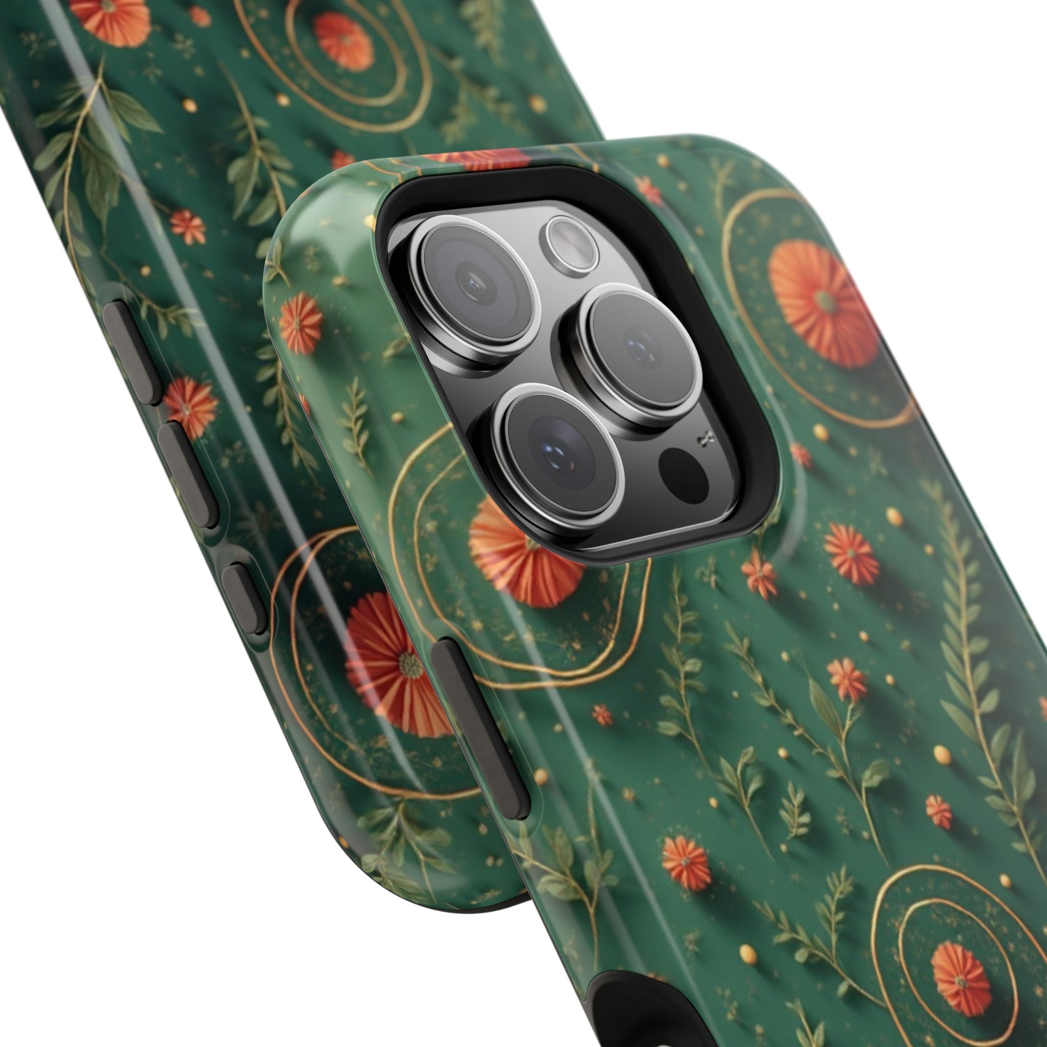 Floral Green Magnetic Impact Phone Case — Protective Botanical Design