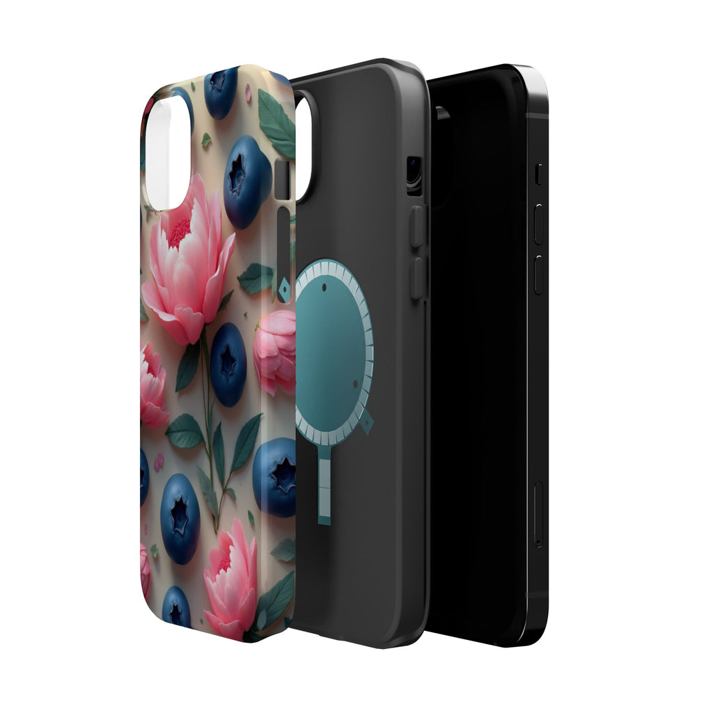 Floral Blueberry Phone Case — Magnetic Impact-Resistant