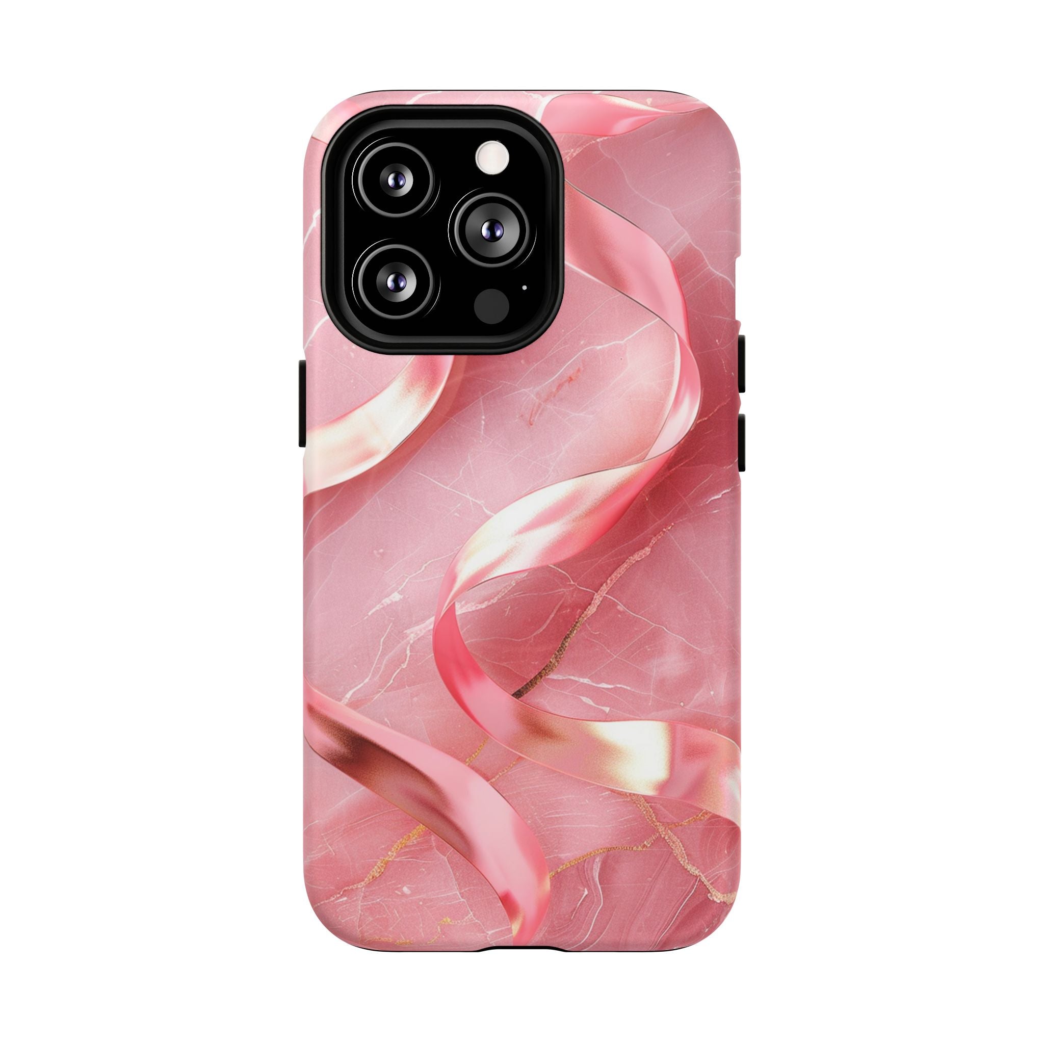 Pink Marble Tough Magnetic Phone Case — Abstract Rose Swirl Magnetic iPhone Cover