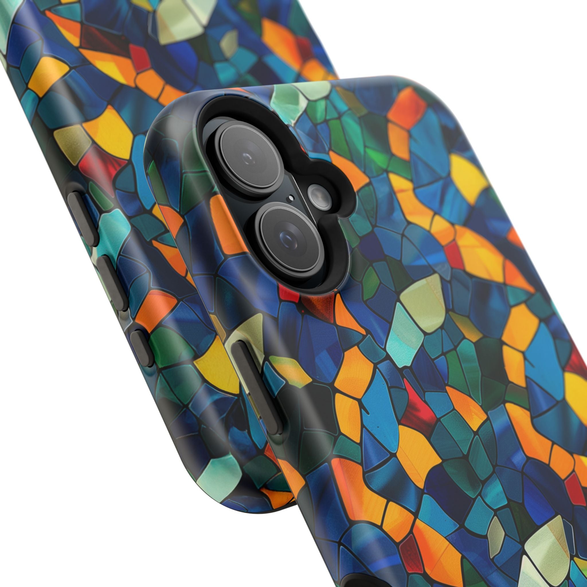 Stained Glass Mosaic Magnetic Impact Phone Case — Durable Protective Cover