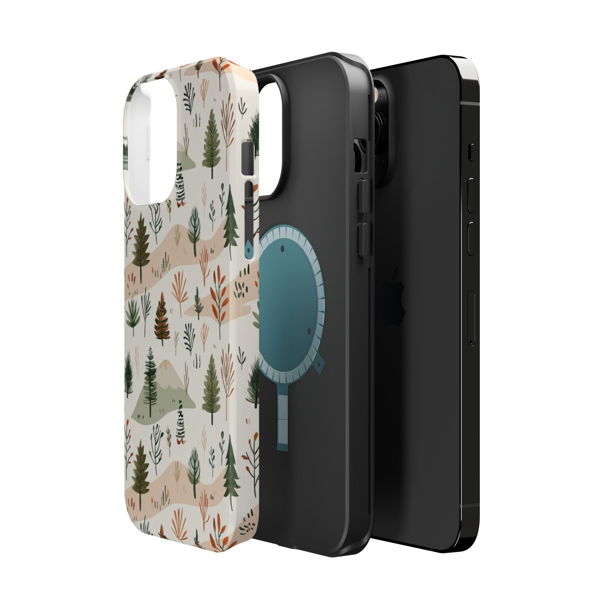 Magnetic Impact-Resistant Phone Case — Woodland Trees Pattern