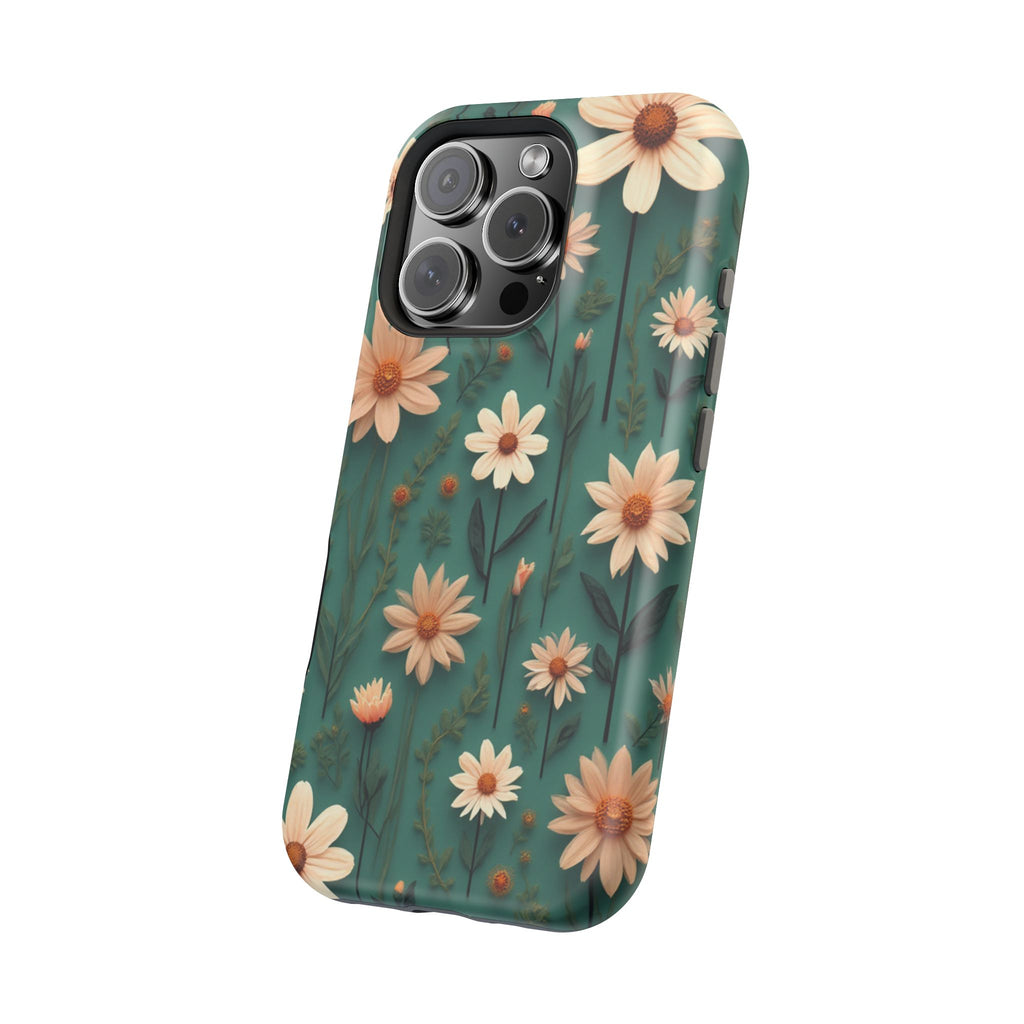 Floral Daisy Magnetic Impact-Resistant Phone Case