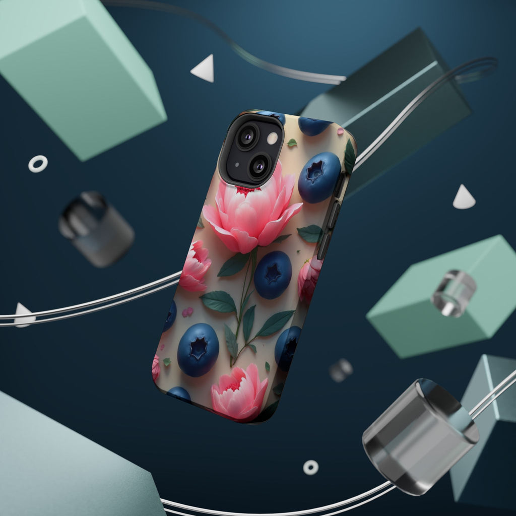 Floral Blueberry Phone Case — Magnetic Impact-Resistant